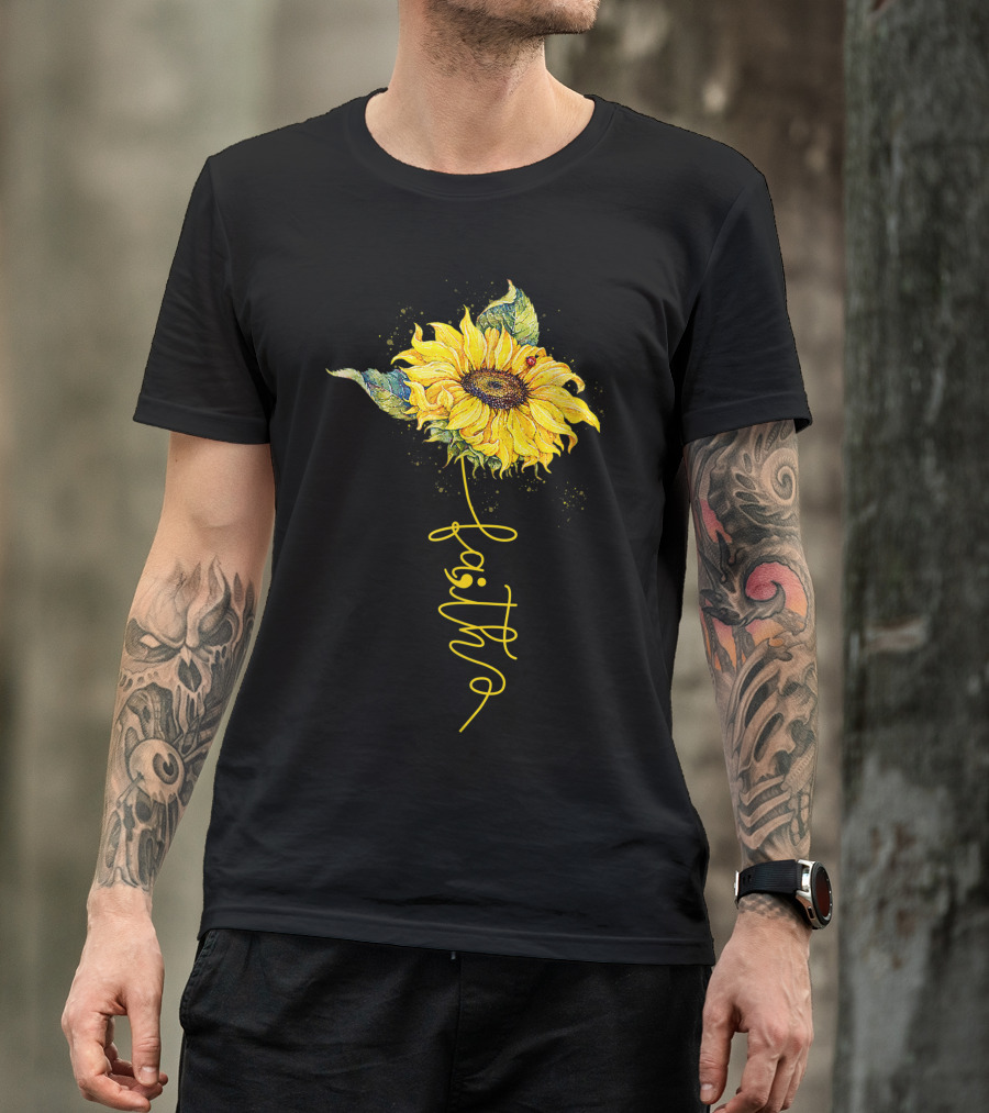 Faith Sunflower Semicolon Support Suicide Prevention T-Shirt