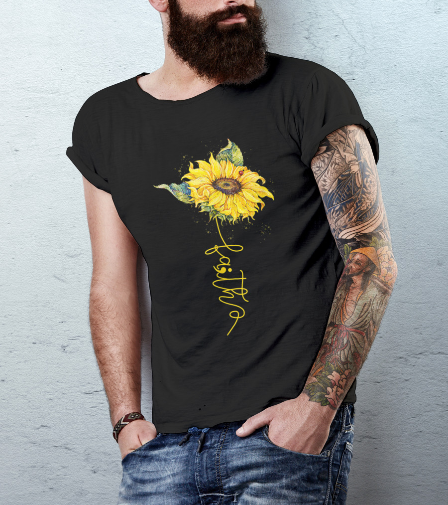 Faith Sunflower Semicolon Support Suicide Prevention T-Shirt
