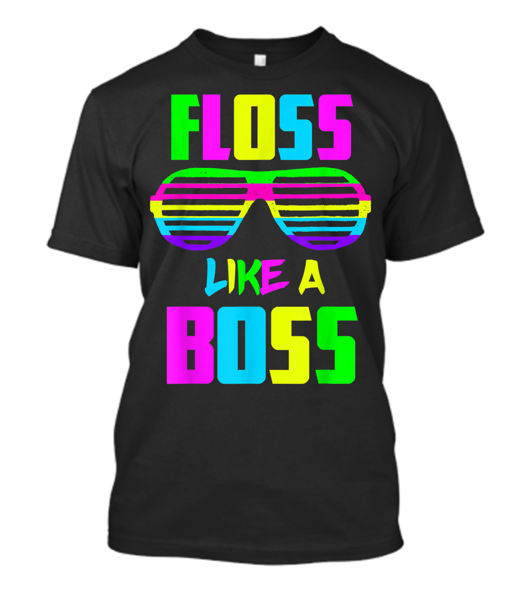 Floss Like A Boss Neon Sunglasses Party T-Shirt