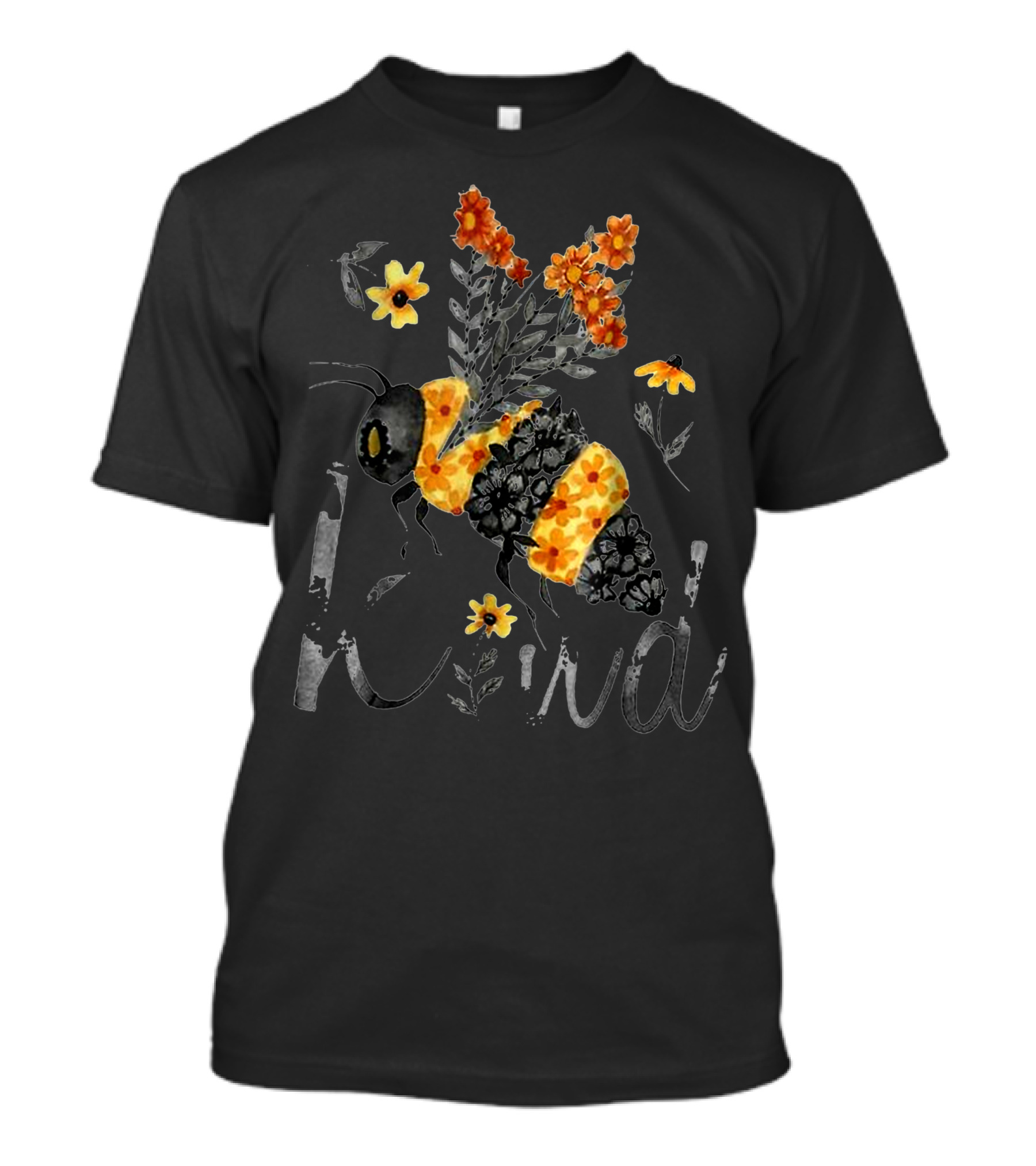 Bee Kind Floral Sunflower Flower Bee T-Shirt