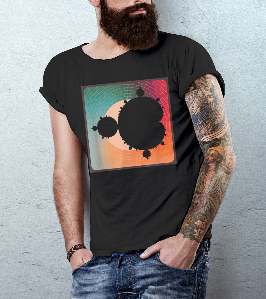 Fractal Mandelbrot Set Style Colorful Geometric Spiral T-Shirt