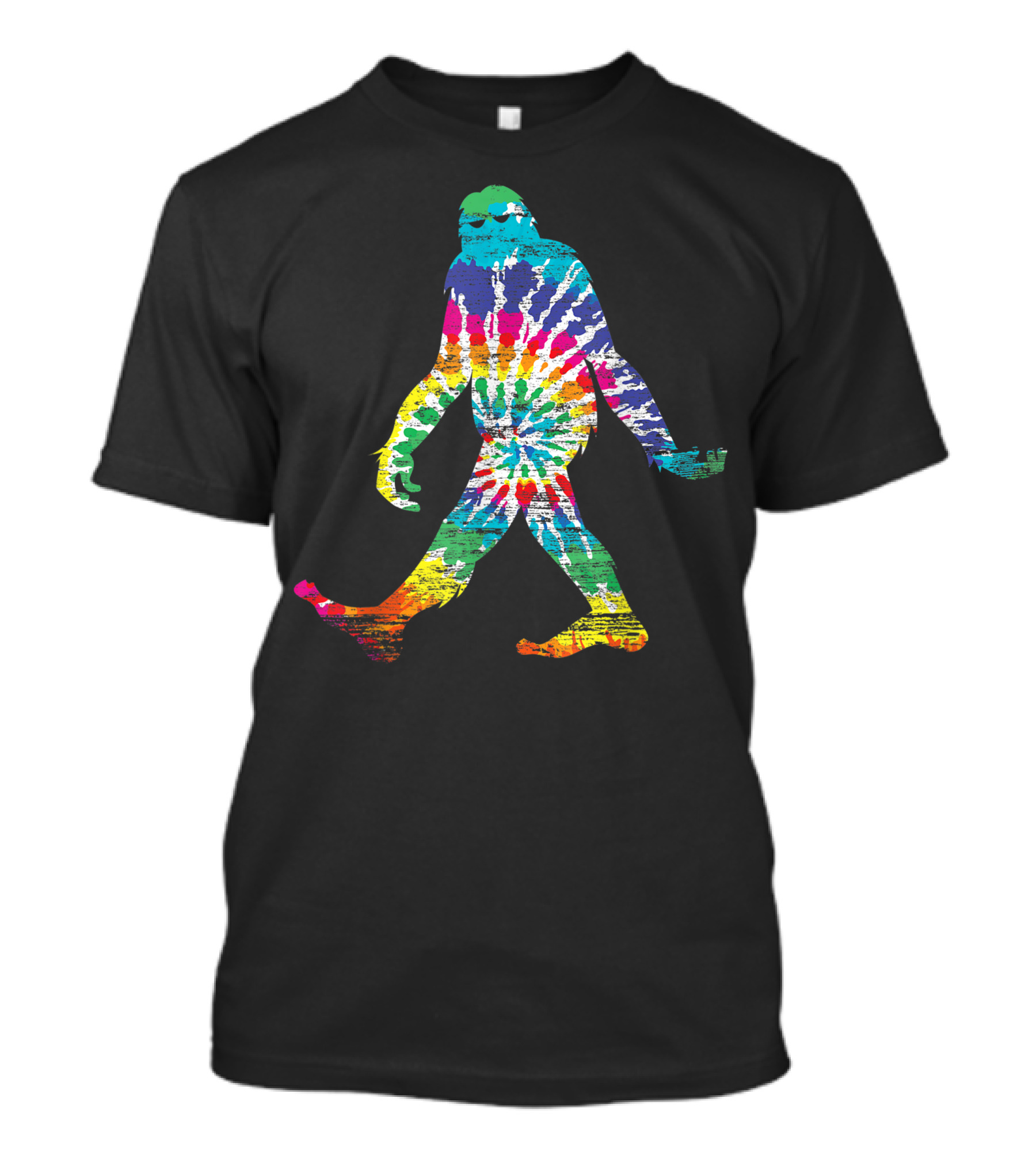 Bigfoot Hippie Tie Dye Rainbow Sasquatch Fun T-Shirt