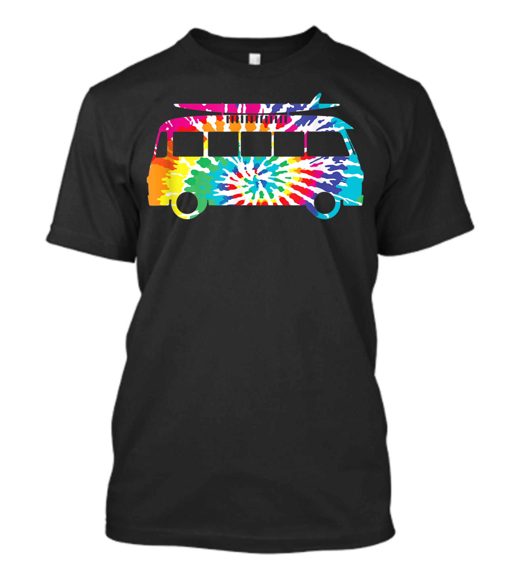 Hippie Tie Dye Rainbow Van Surf Adventure Life T-Shirt