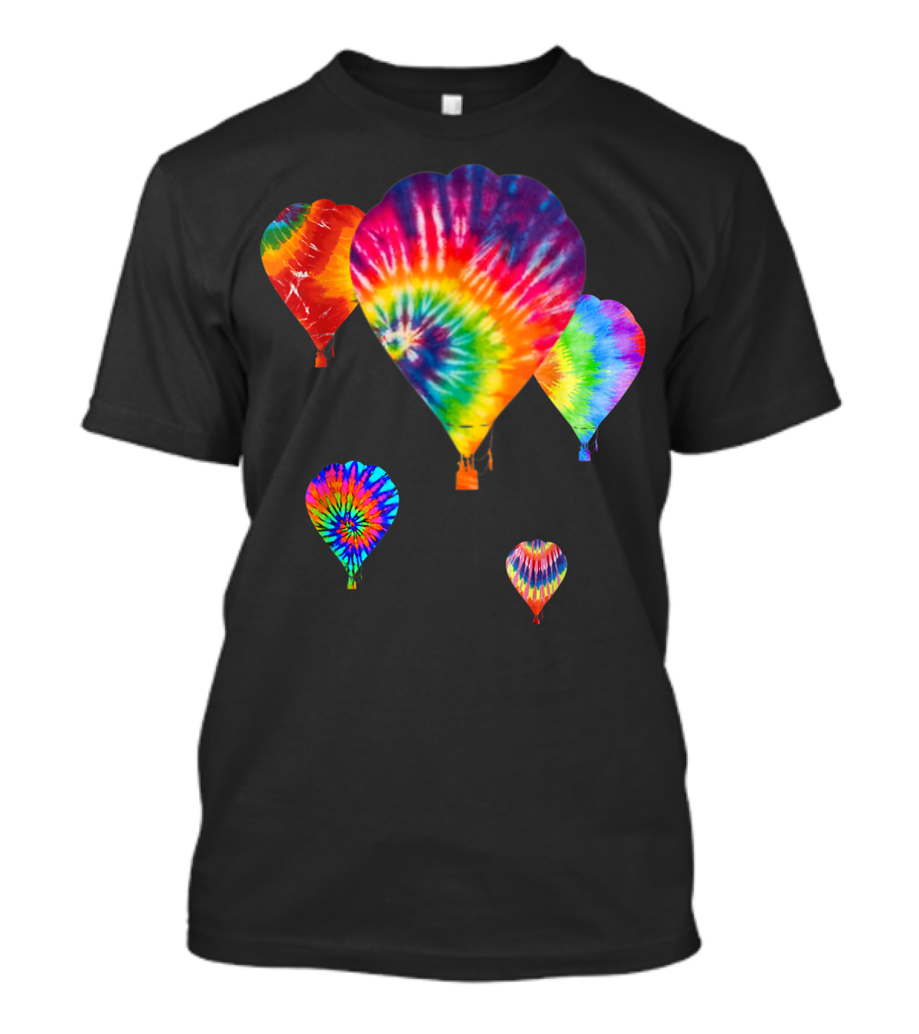 Fun Hippie Tie Dye Hot Air Ballooning T-Shirt