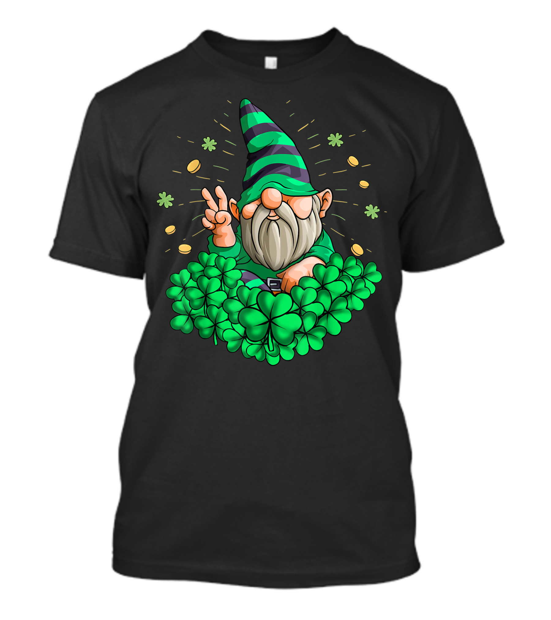 Gnome Hippie Leprechaun Shamrock St Patrick's Day Gnome T-Shirt
