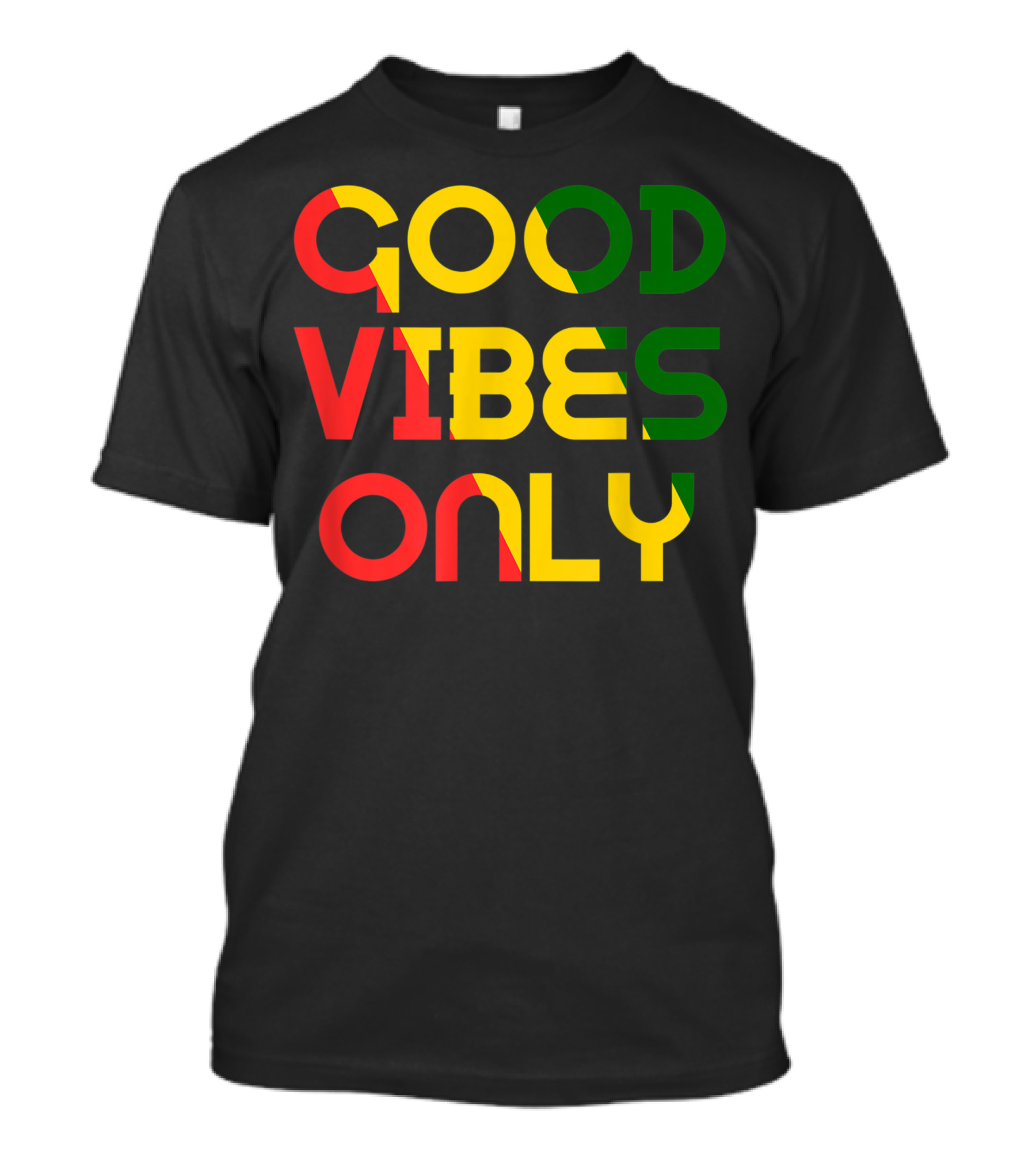 Good Vibes Only Rasta Reggae Roots Flag T-Shirt