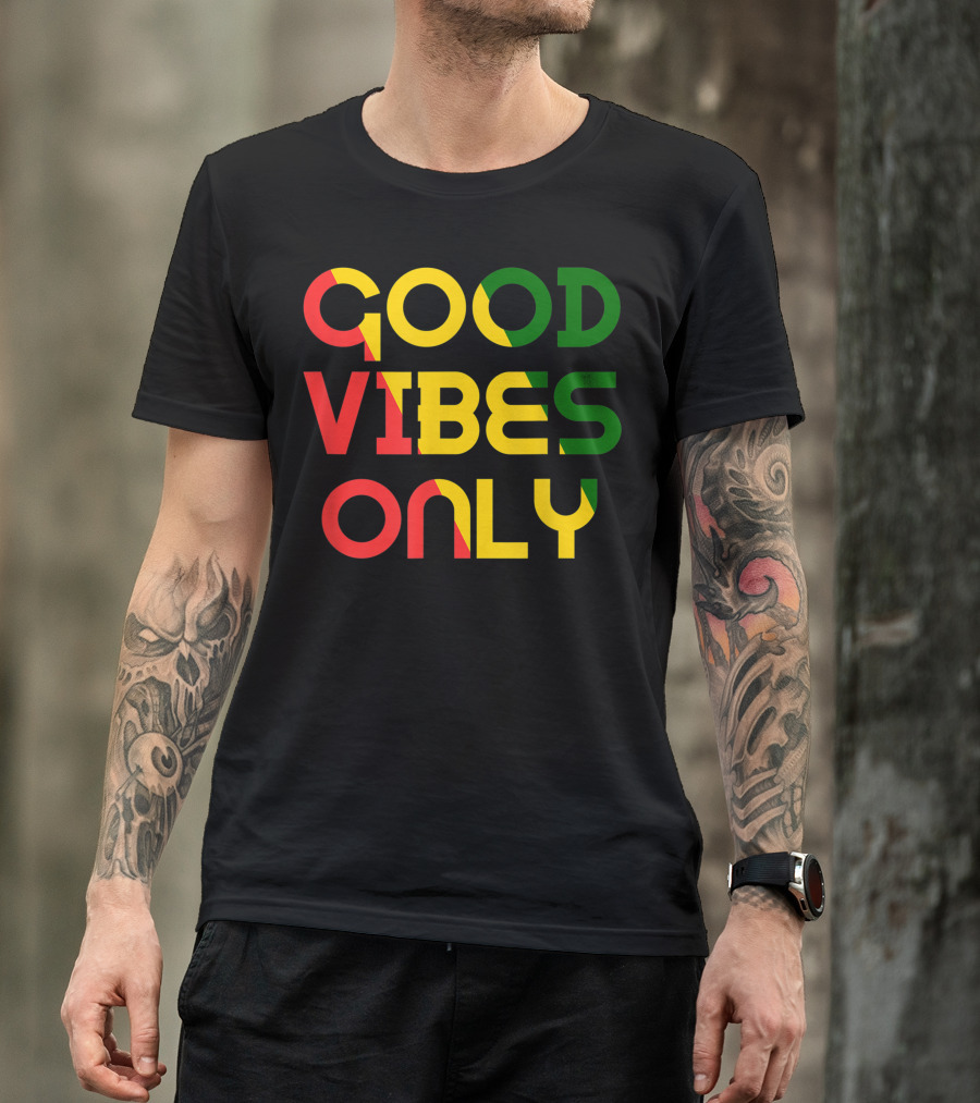 Good Vibes Only Rasta Reggae Roots Flag T-Shirt