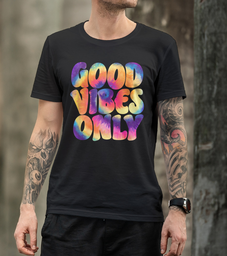 Good Vibes Only Colorful Tie-Dye T-Shirt