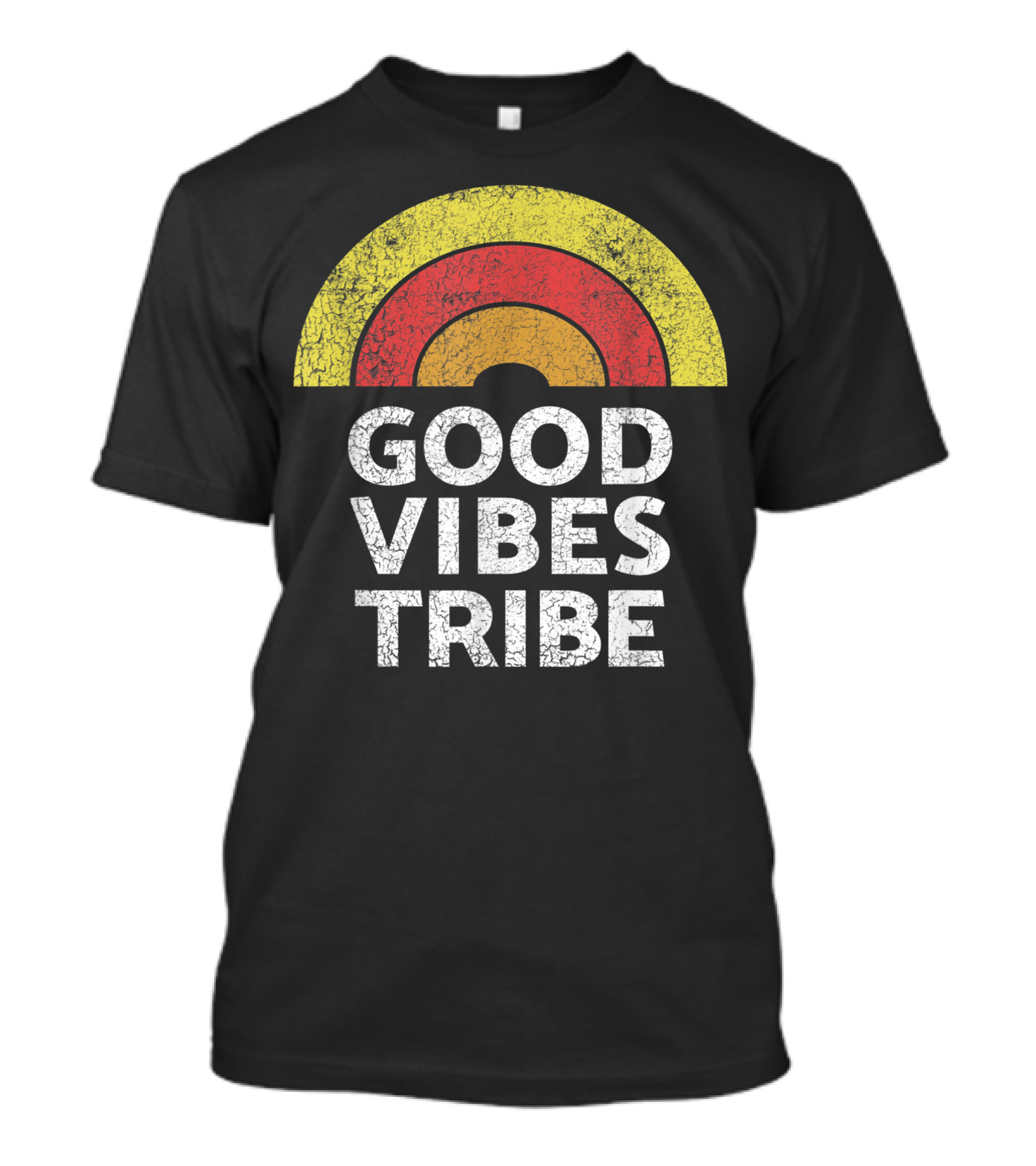 Good Vibes Tribe Vintage Boho Hippie Sun Rainbow Summer T-Shirt