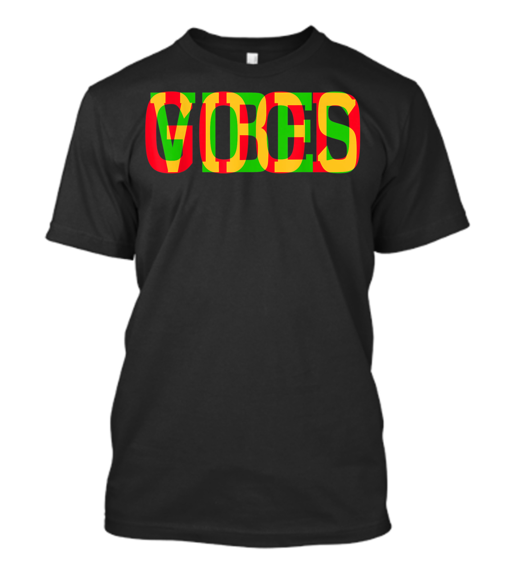 Good Vibes Multicolored Text Red Green Yellow T-Shirt