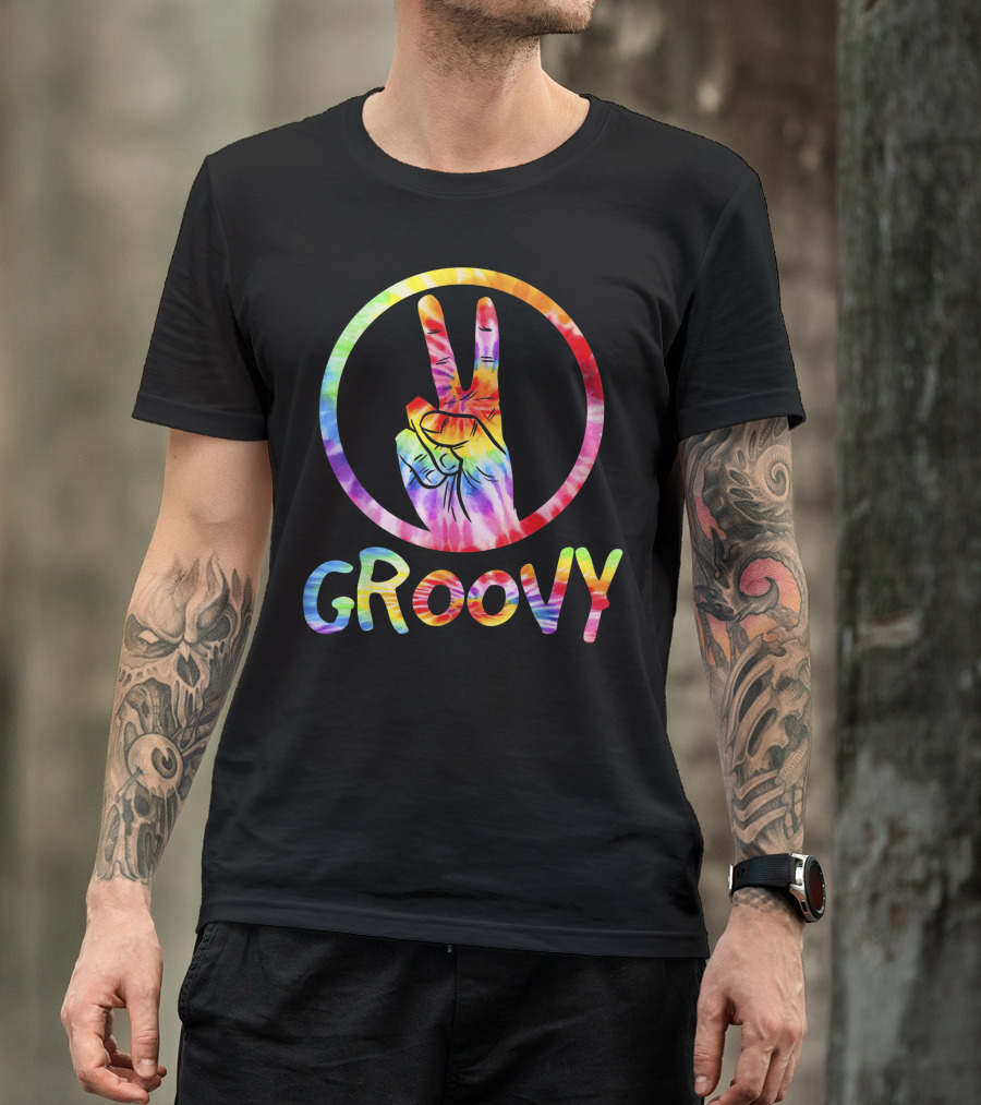 Groovy 70s Tie Dye Peace Sign Vintage 70s T-Shirt
