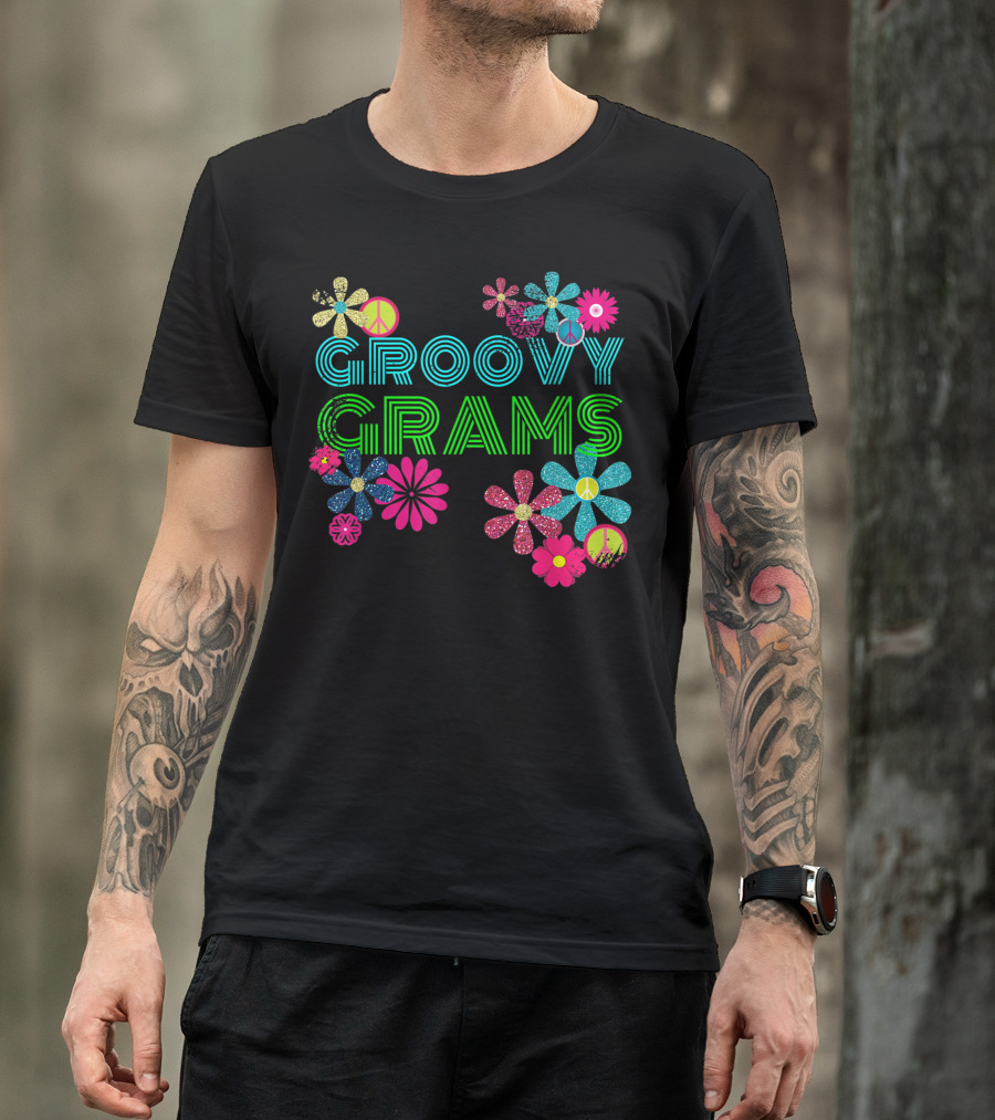 Groovy Grams Vibrant Hippie Flower Peaceful Blossom T-Shirt