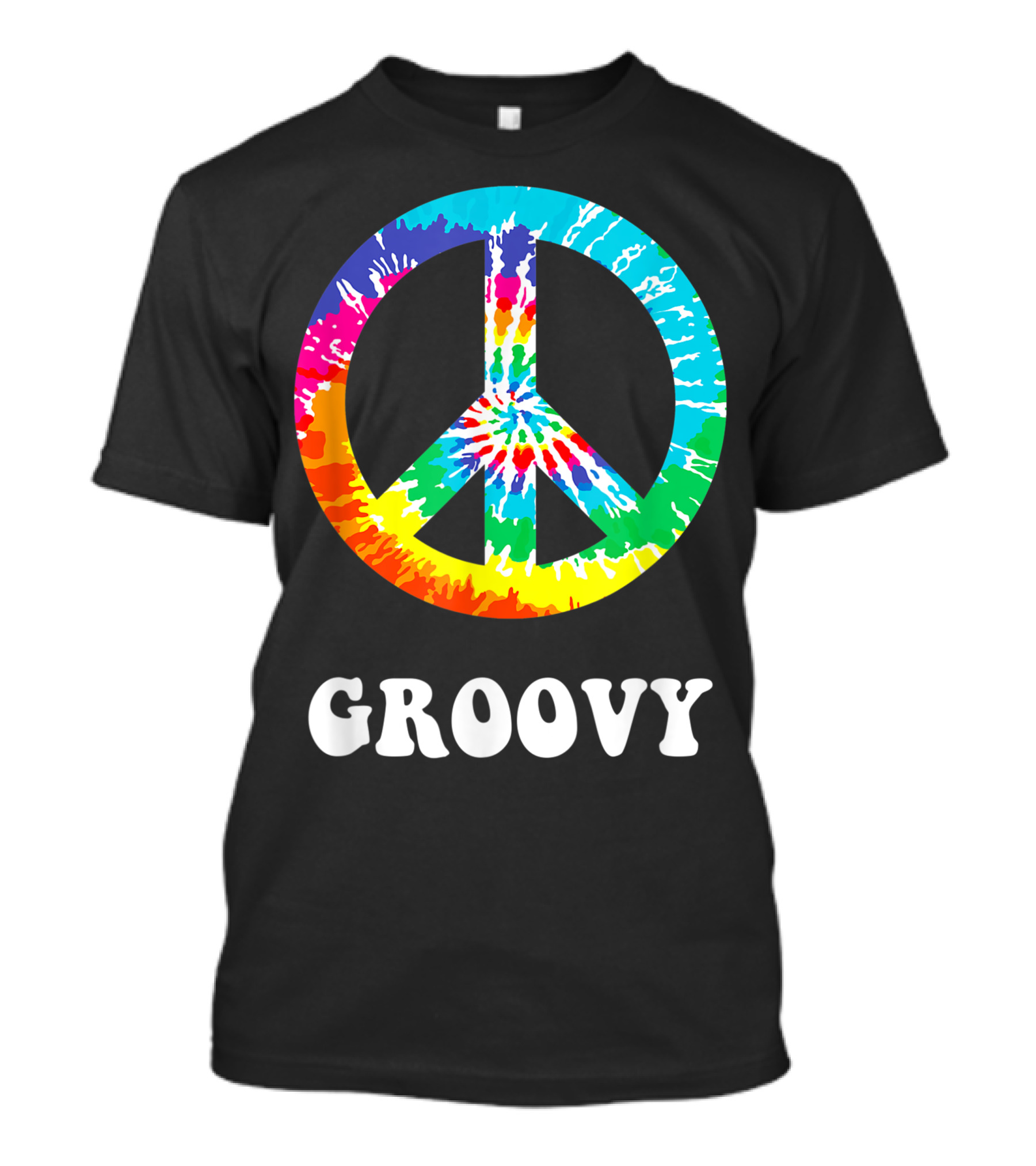 Groovy Tie Dye Peace Sign Hippie 60s T-Shirt