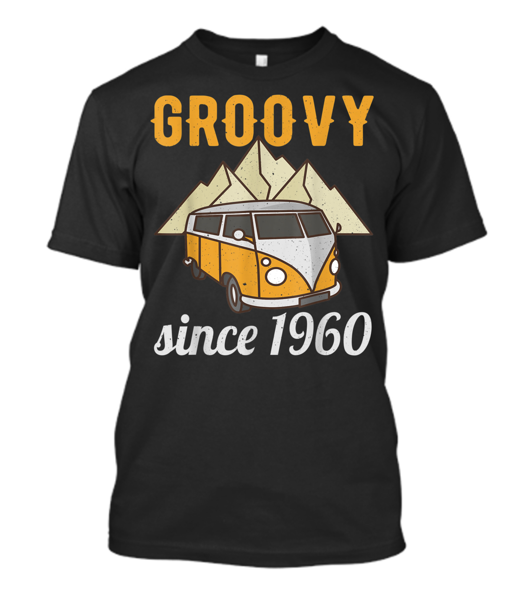 Groovy Since 1960 Hippie Birthday Bus With Mountain T-Shirt