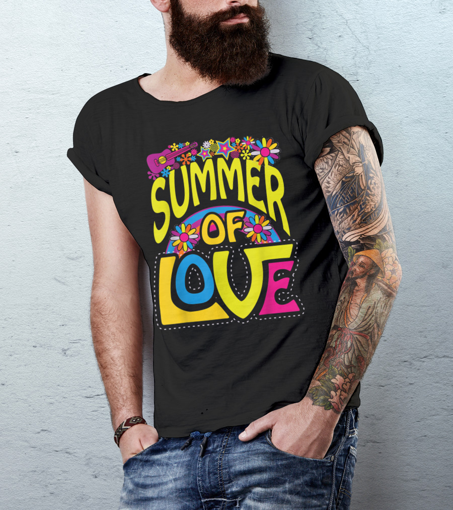 Summer Of Love Groovy 60s 70s Hippie Colorful Vibes T-Shirt