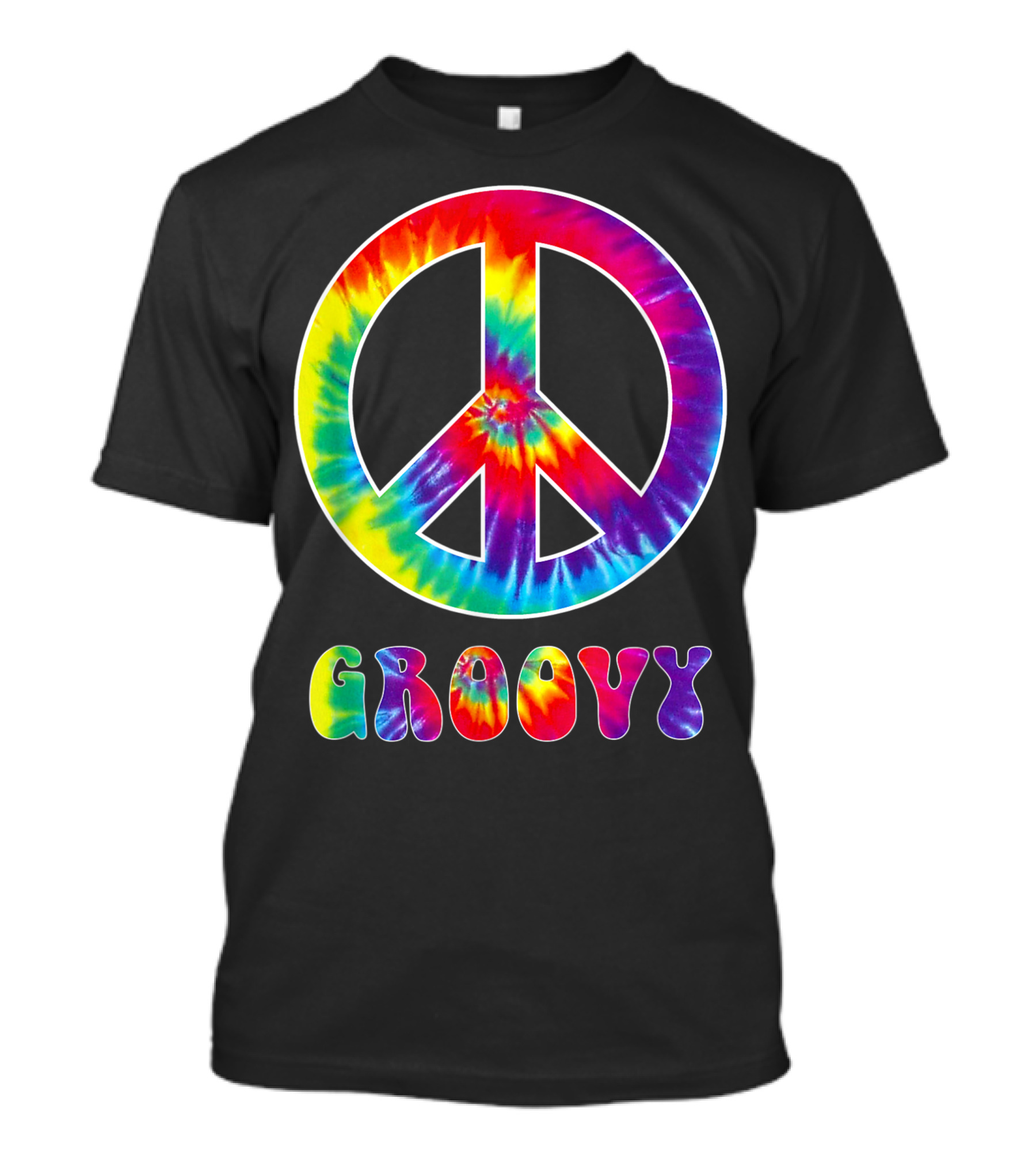 Groovy Tie Dye Peace Sign Hippy T-Shirt