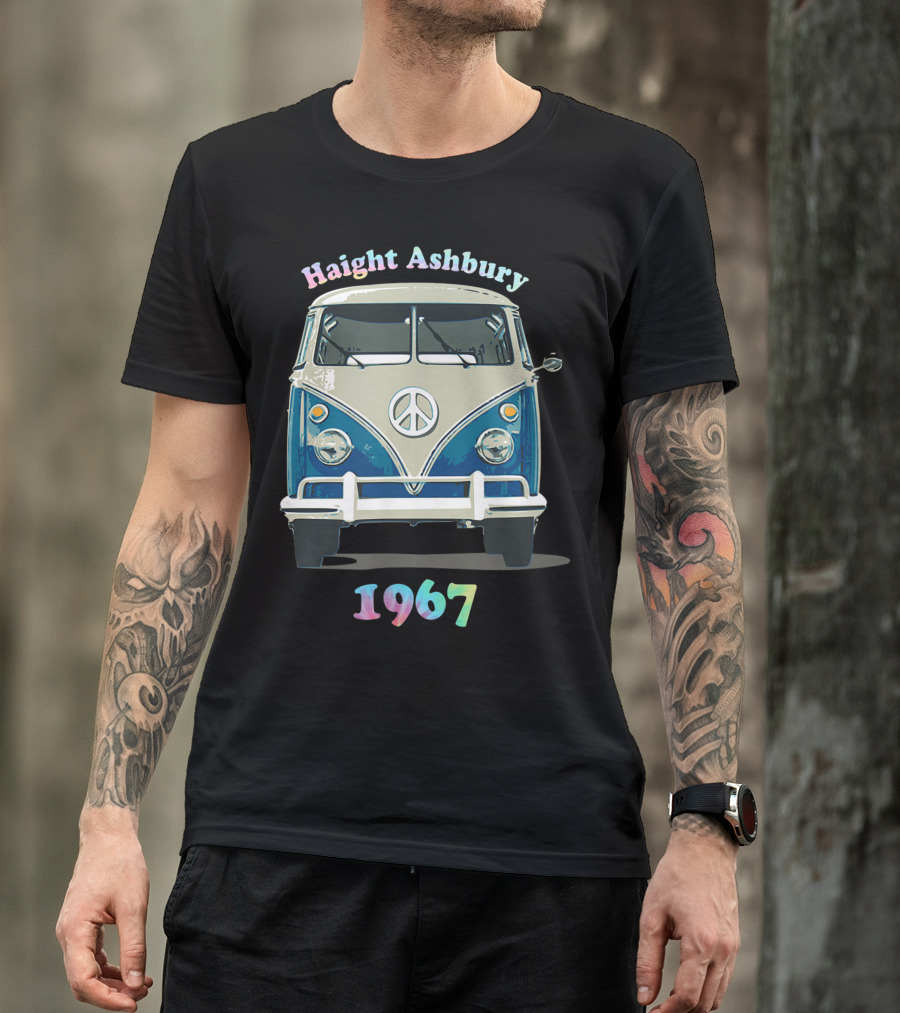 Haight Ashbury 1967 Peace Symbol Van T-Shirt