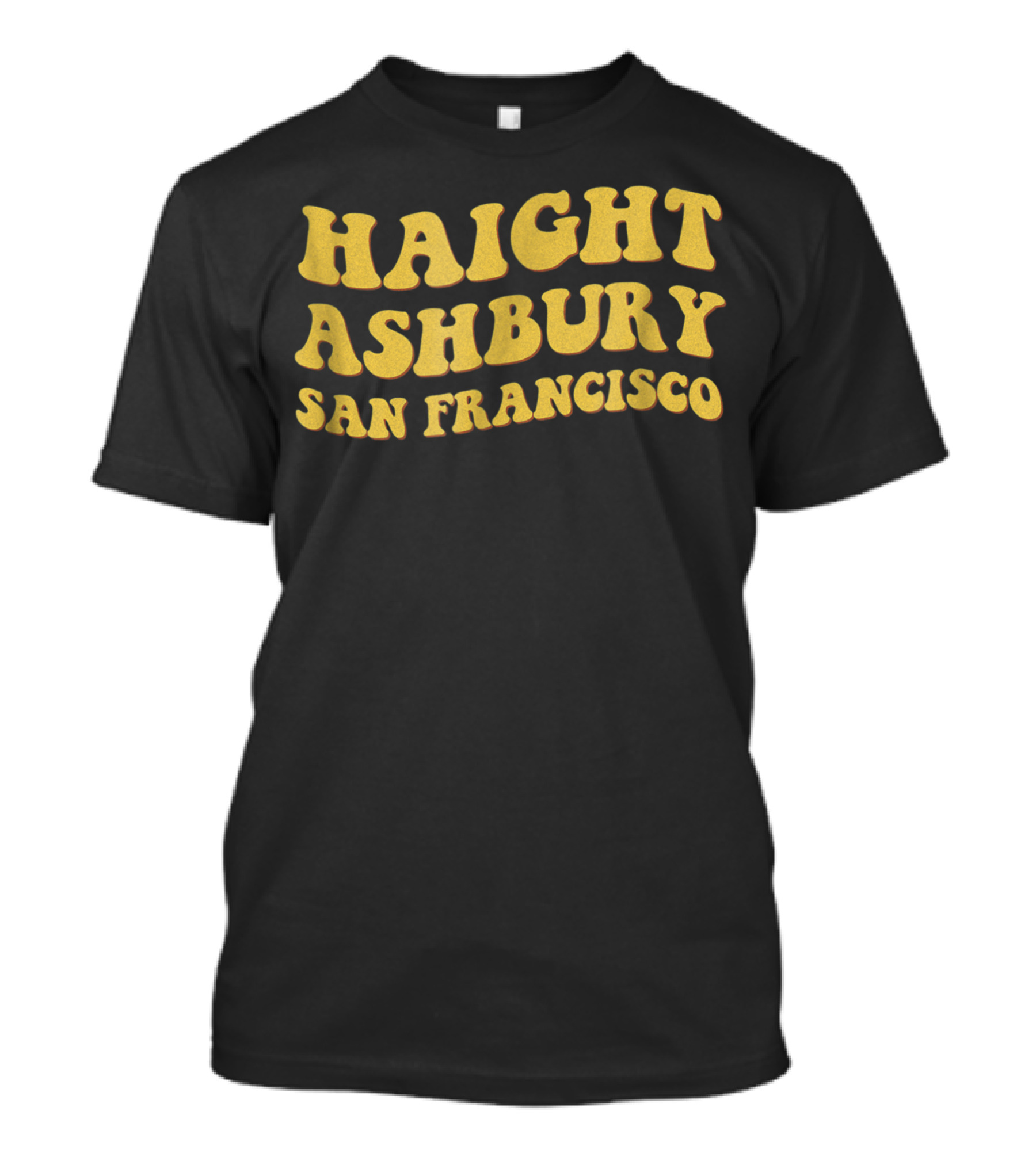 Haight Ashbury San Francisco Hippie Bubble Lettering T-Shirt