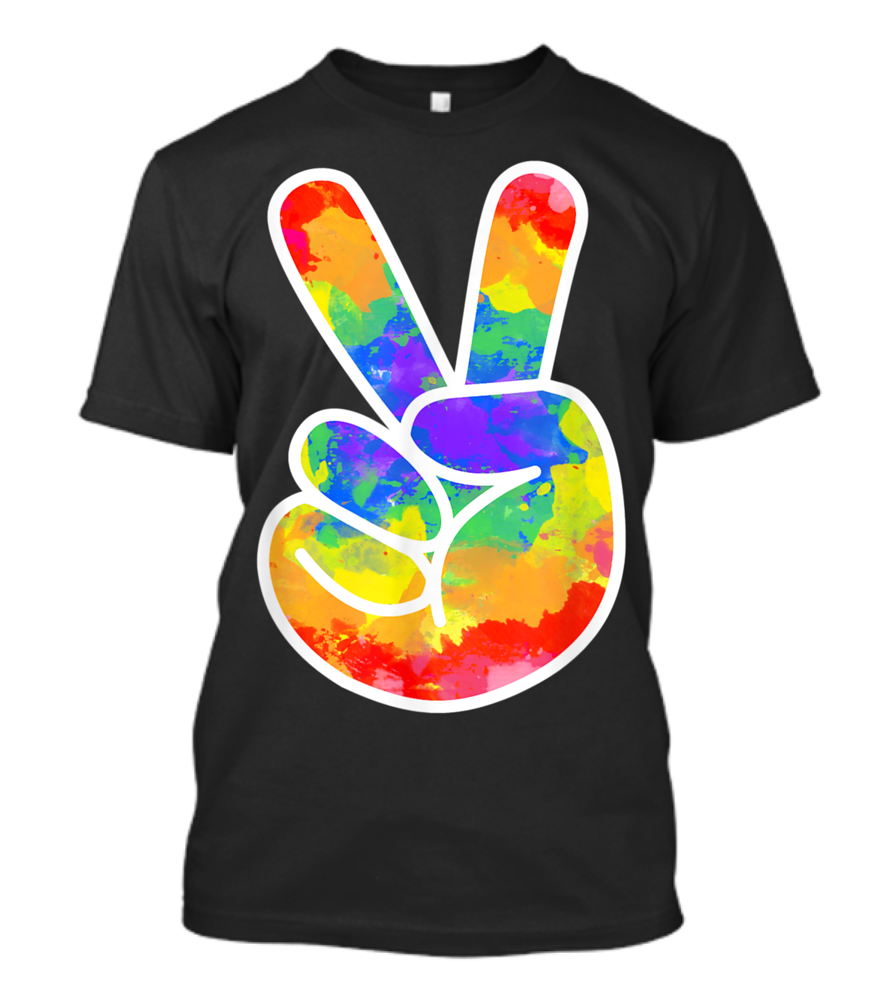 Halloween Costume Tie Dye Peace Sign Hippie 60S 70S T-Shirt