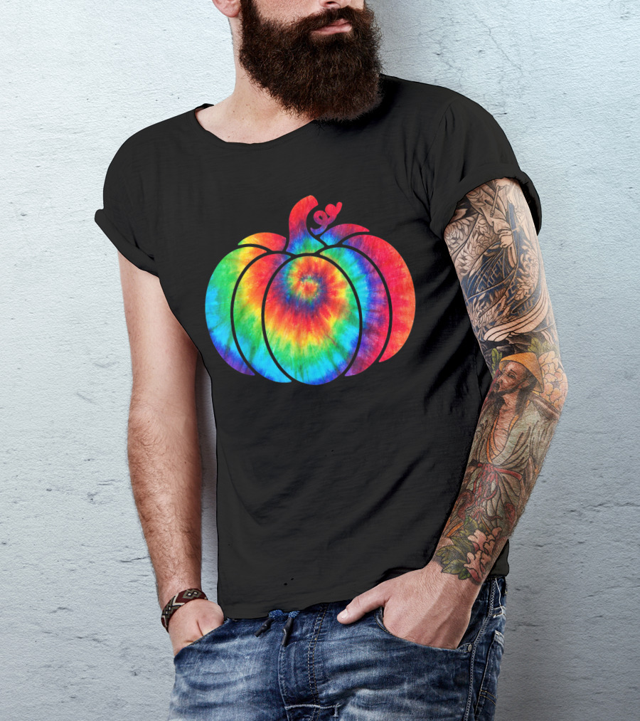 Tie Dye Pumpkin Halloween Hippie Fall Yall T-Shirt
