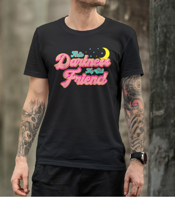 Hello Darkness My Old Friend Moon Stars T-Shirt
