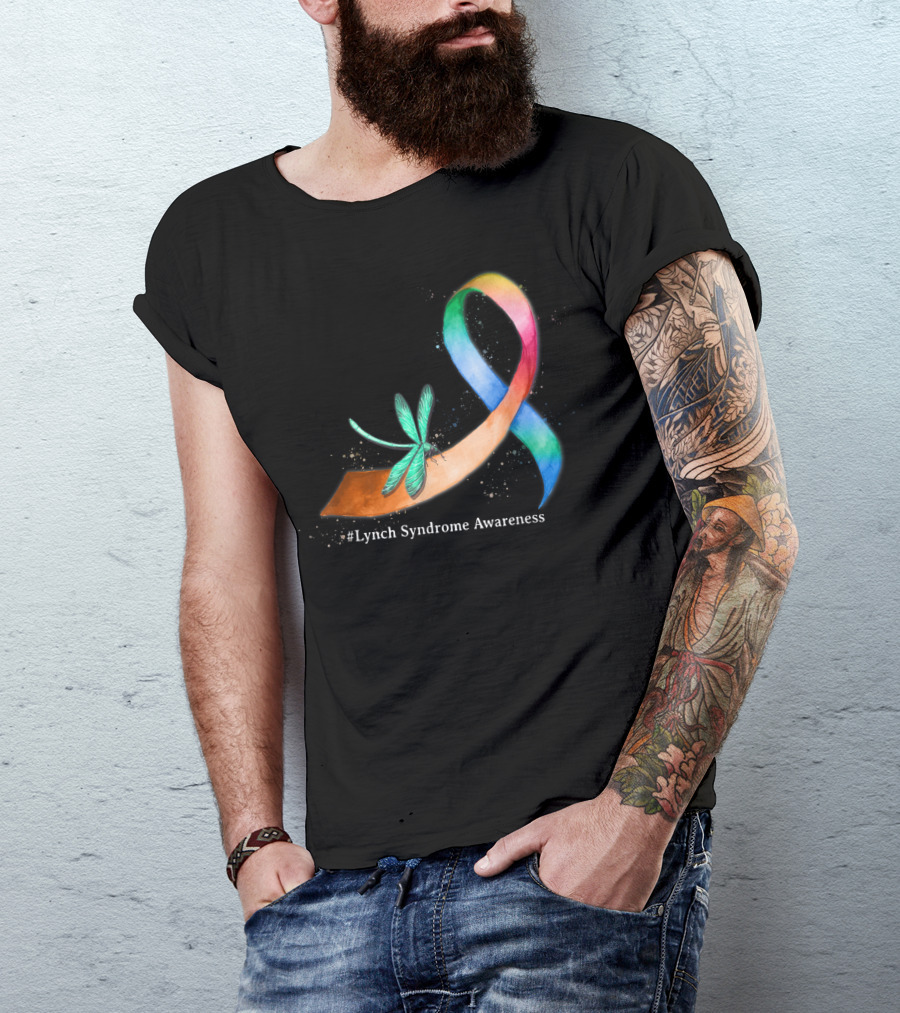 Lynch Syndrome Awareness Hippie Dragonfly T-Shirt