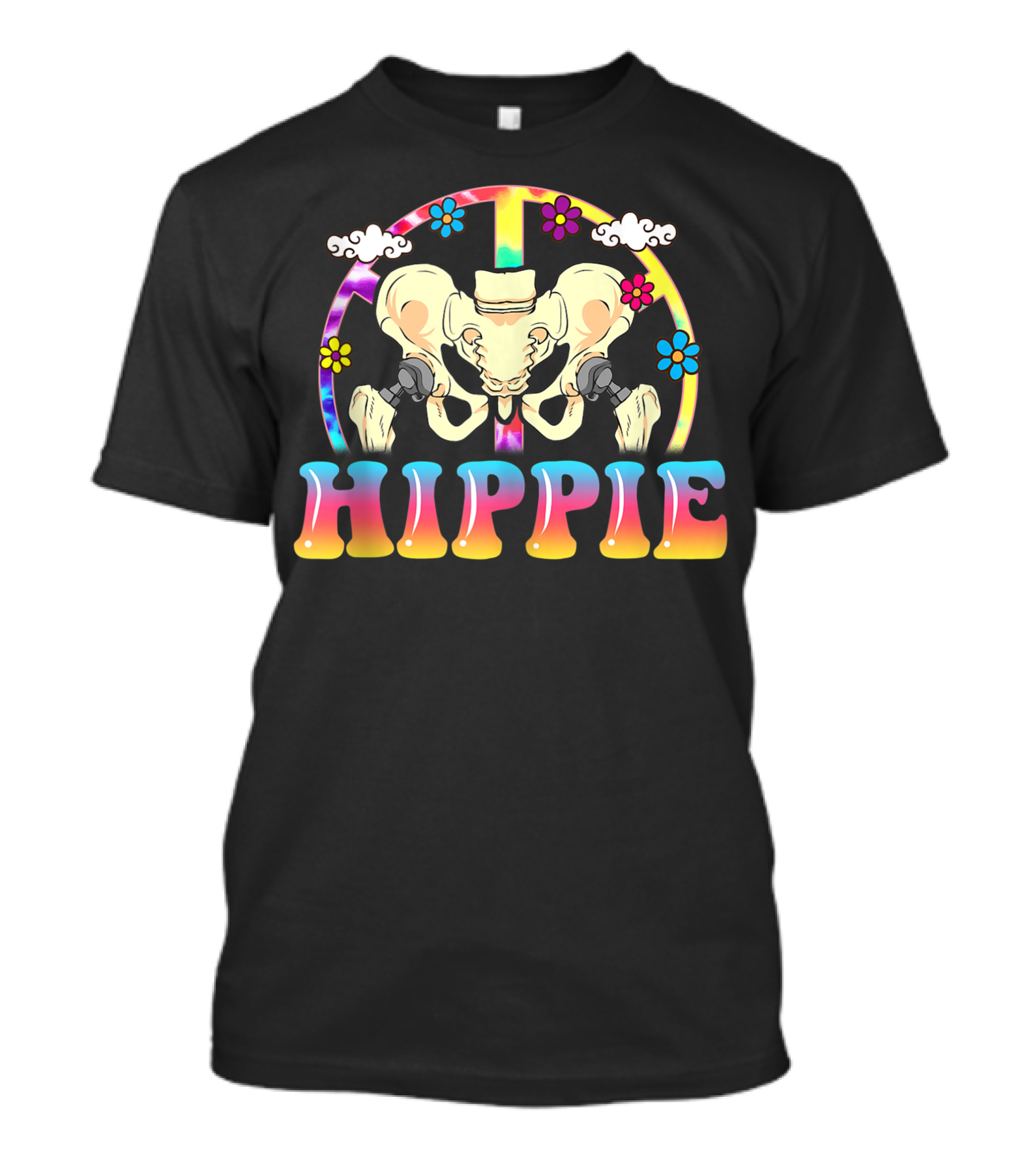 Hippie Peace Symbol Hip Replacement Recovery Fun T-Shirt