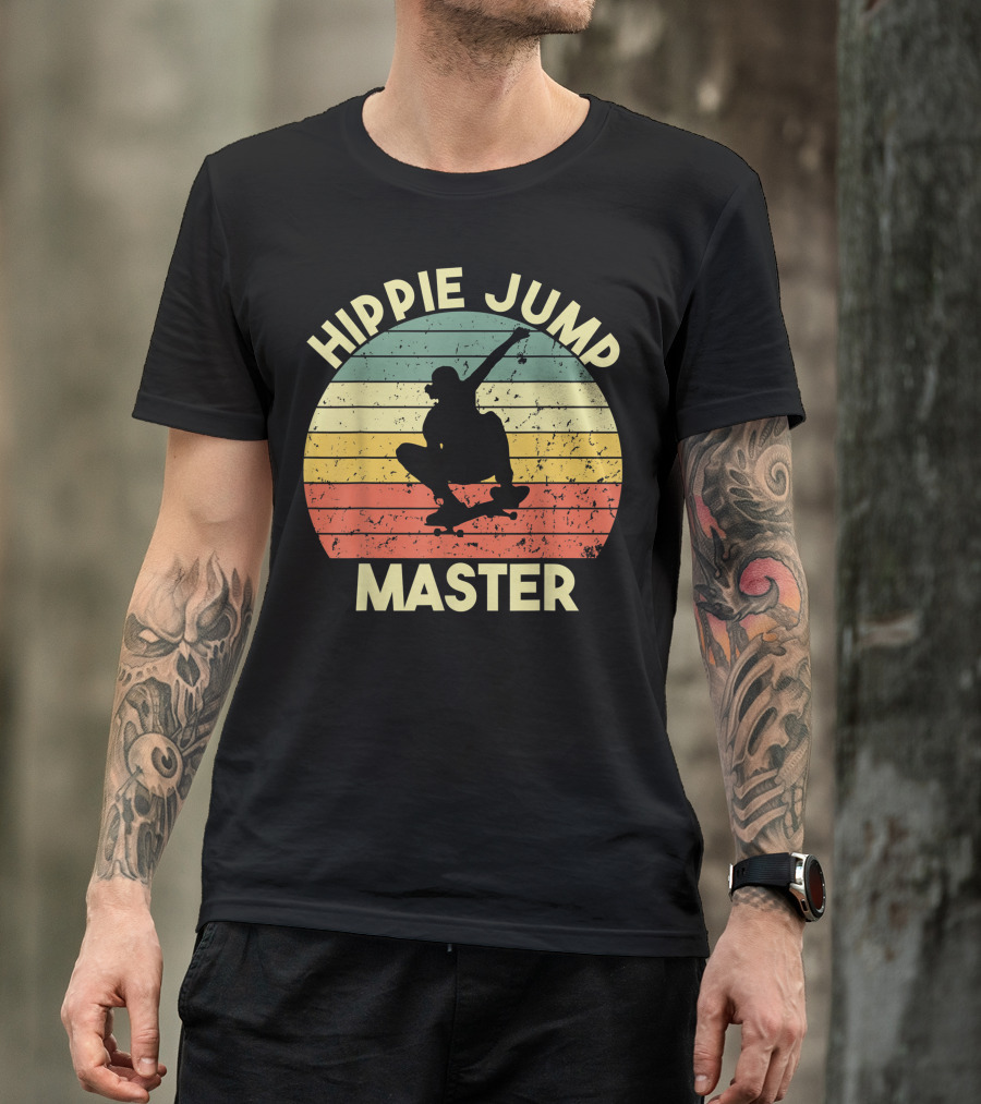 Hippie Jump Master Vintage Skateboarding Trick T-Shirt