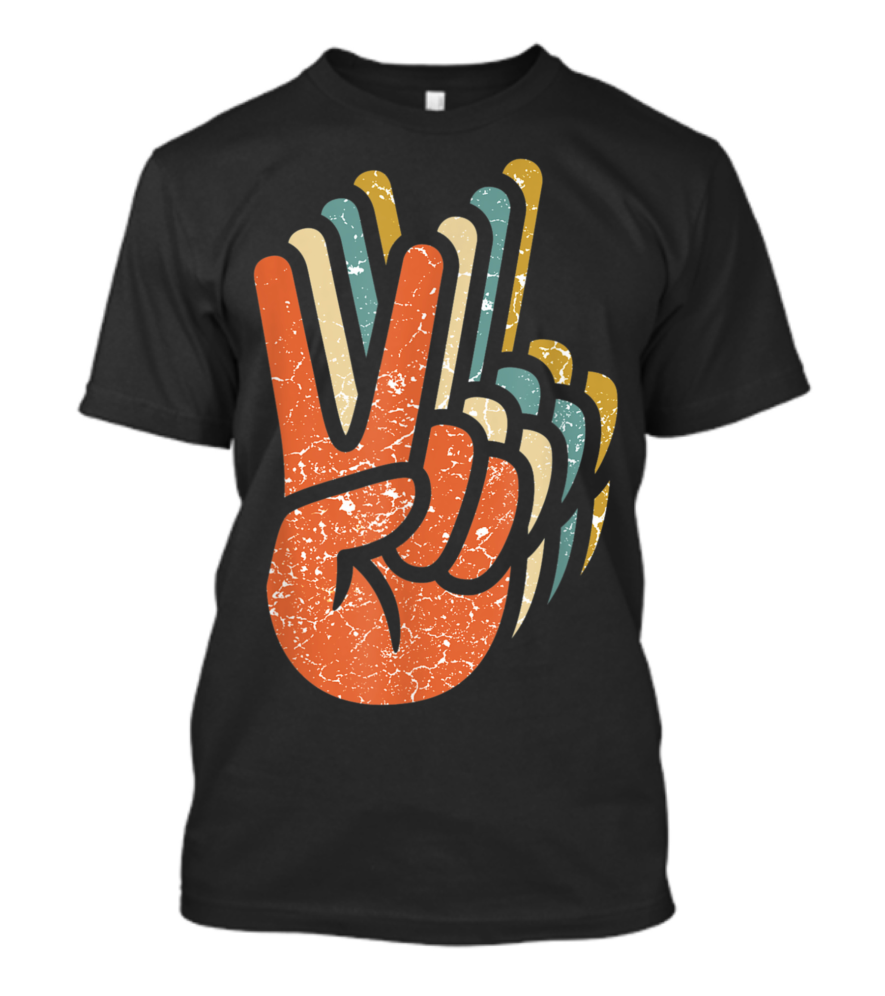 Hippie Peace Sign Retro 60s 70s Tie Dye Vibe T-Shirt