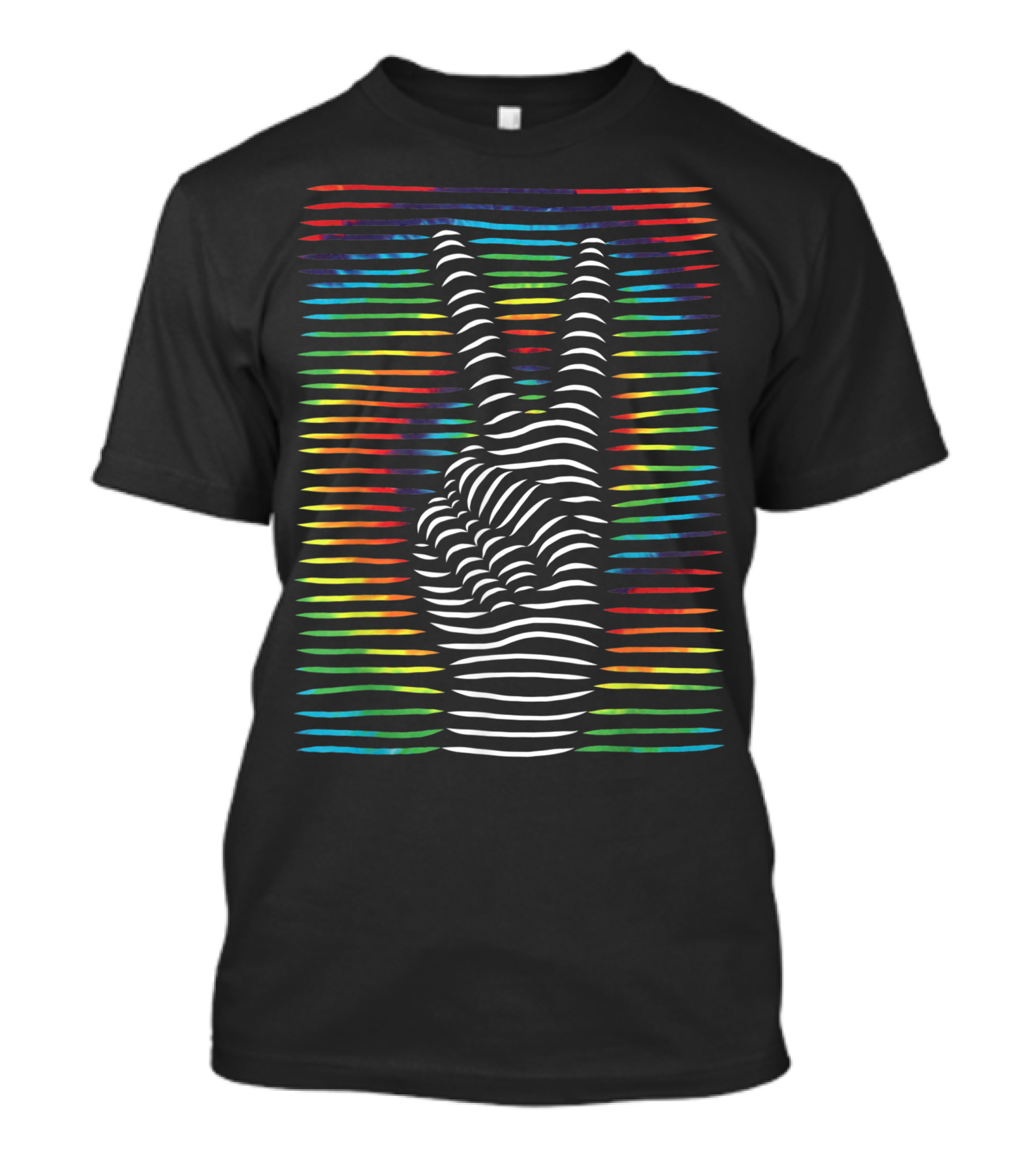 Rainbow Hippie Peace Sign 60s 70s 80s Tie Dye Lines T-Shirt
