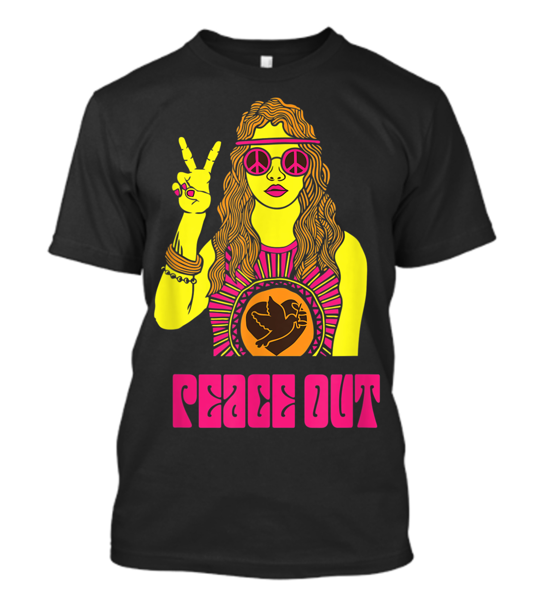 Peace Out Hippie Tie-Dye Vibes Fashion 60s T-Shirt