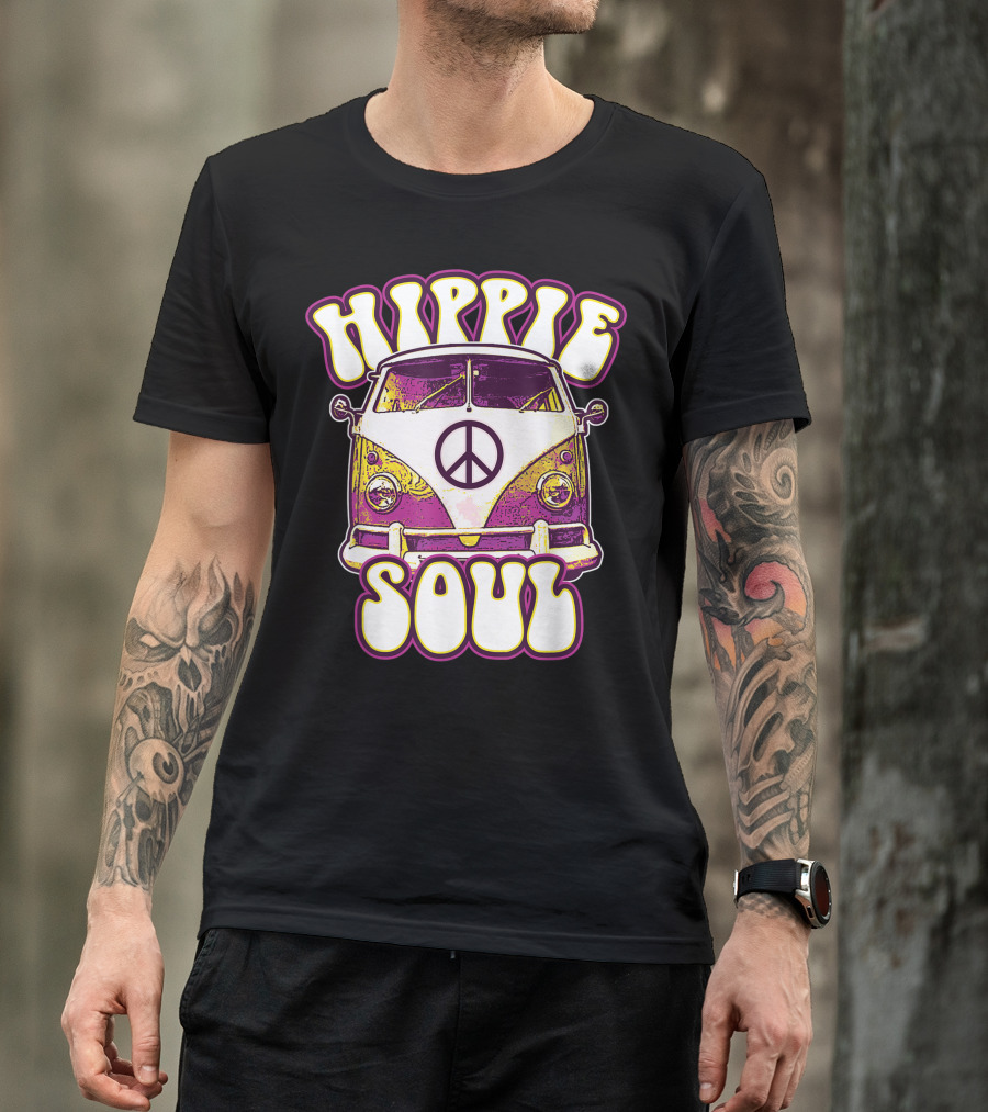 Hippie Soul Peace Sign Vintage Car Hippies T-Shirt