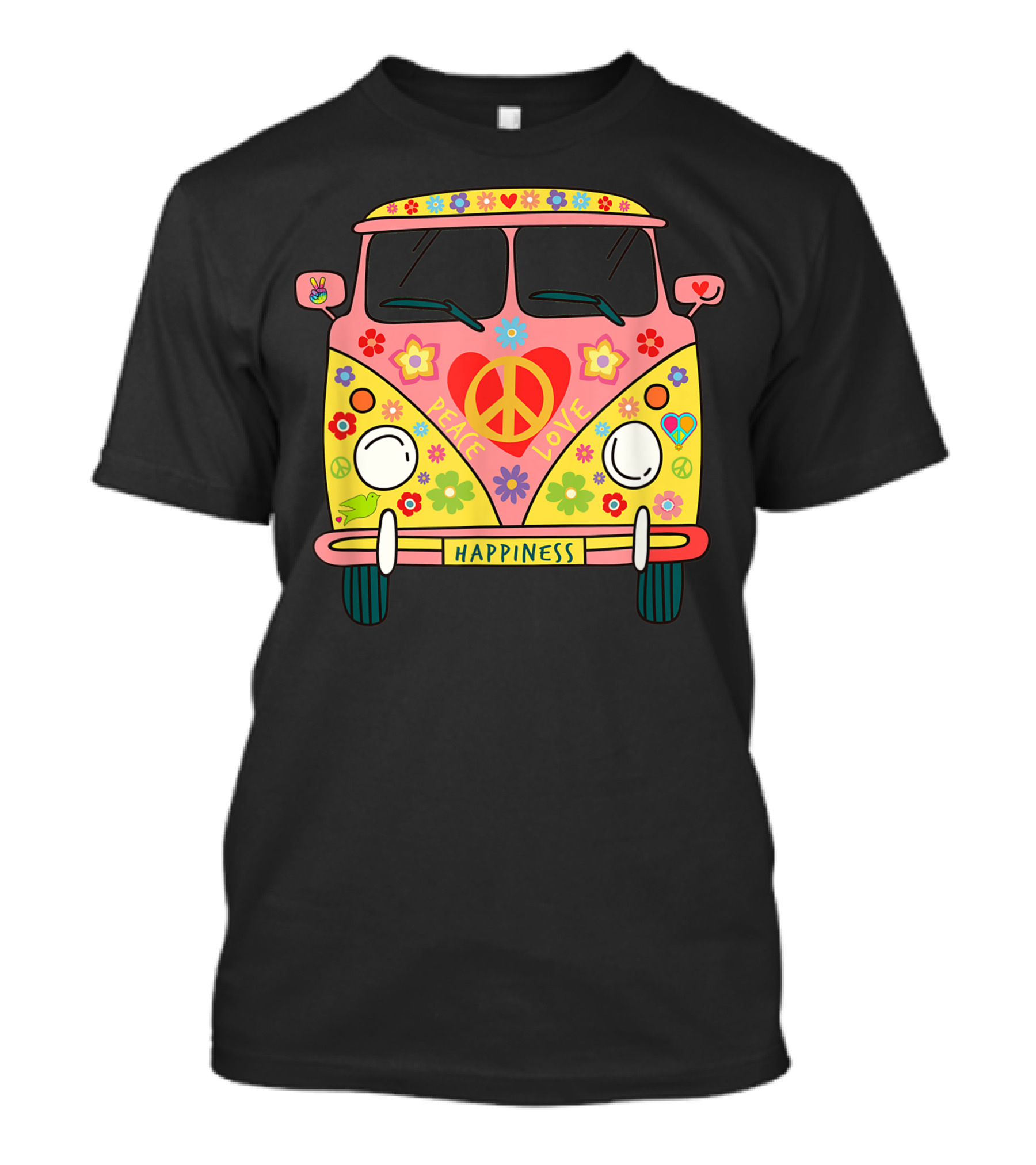 Peace Love Happiness Hippie Van 70S 80S Hyppy Costume Women Men T-Shirt
