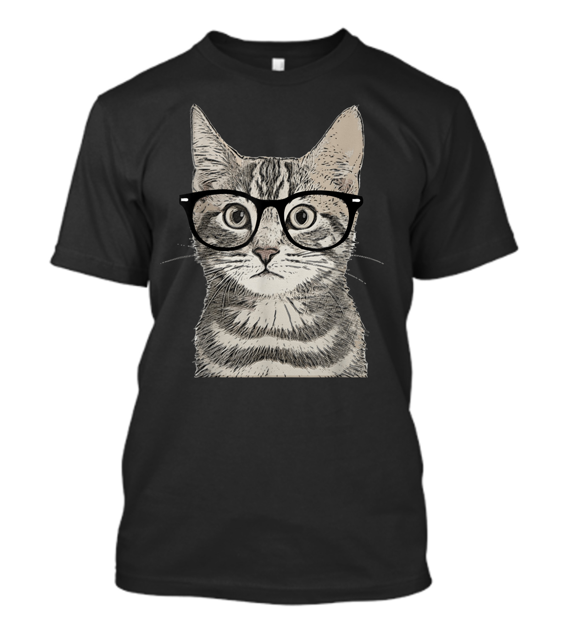 Hipster Cat Kitten Wearing Spectacles Eyeglasses T-Shirt