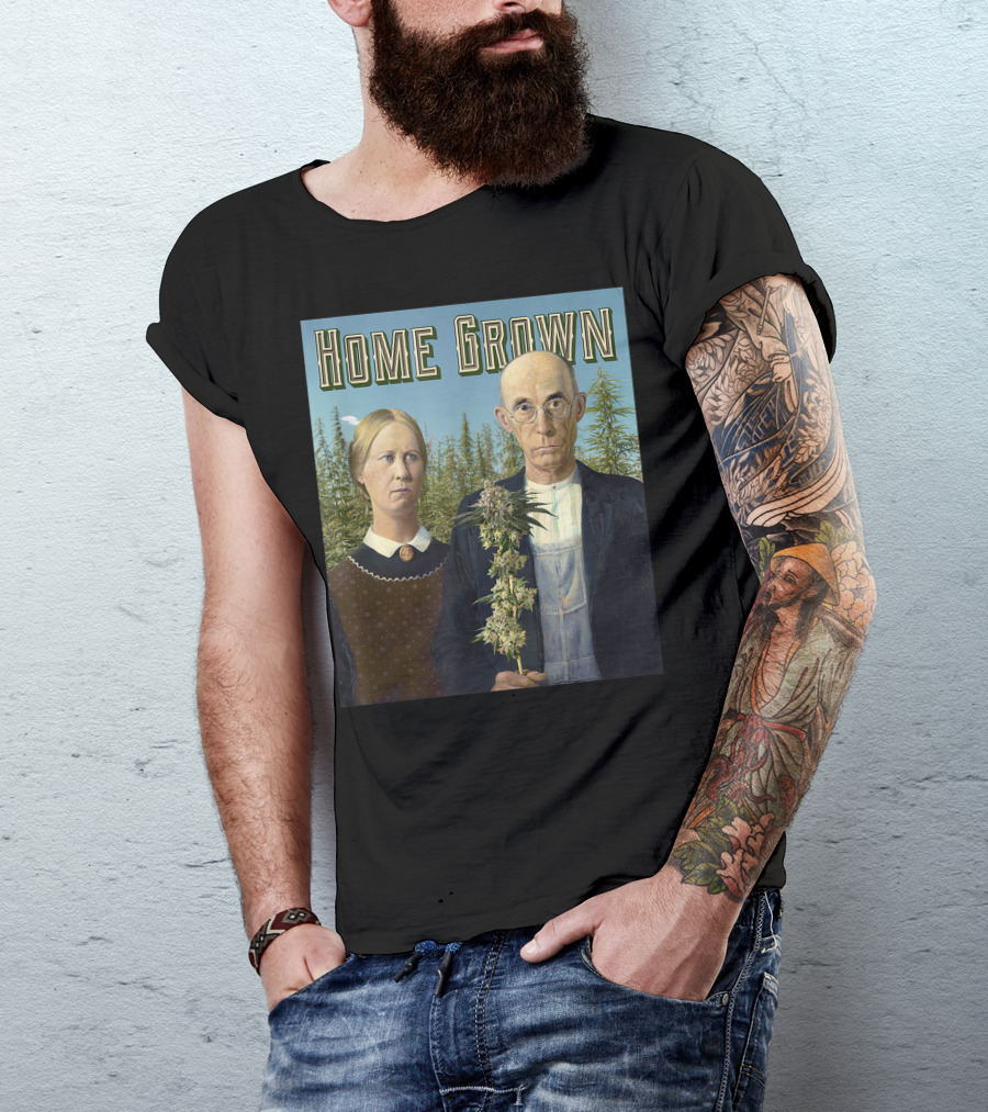 Home Grown Marijuana Growers Unite Weed Pot 420 Wy Retro Iconic T-Shirt