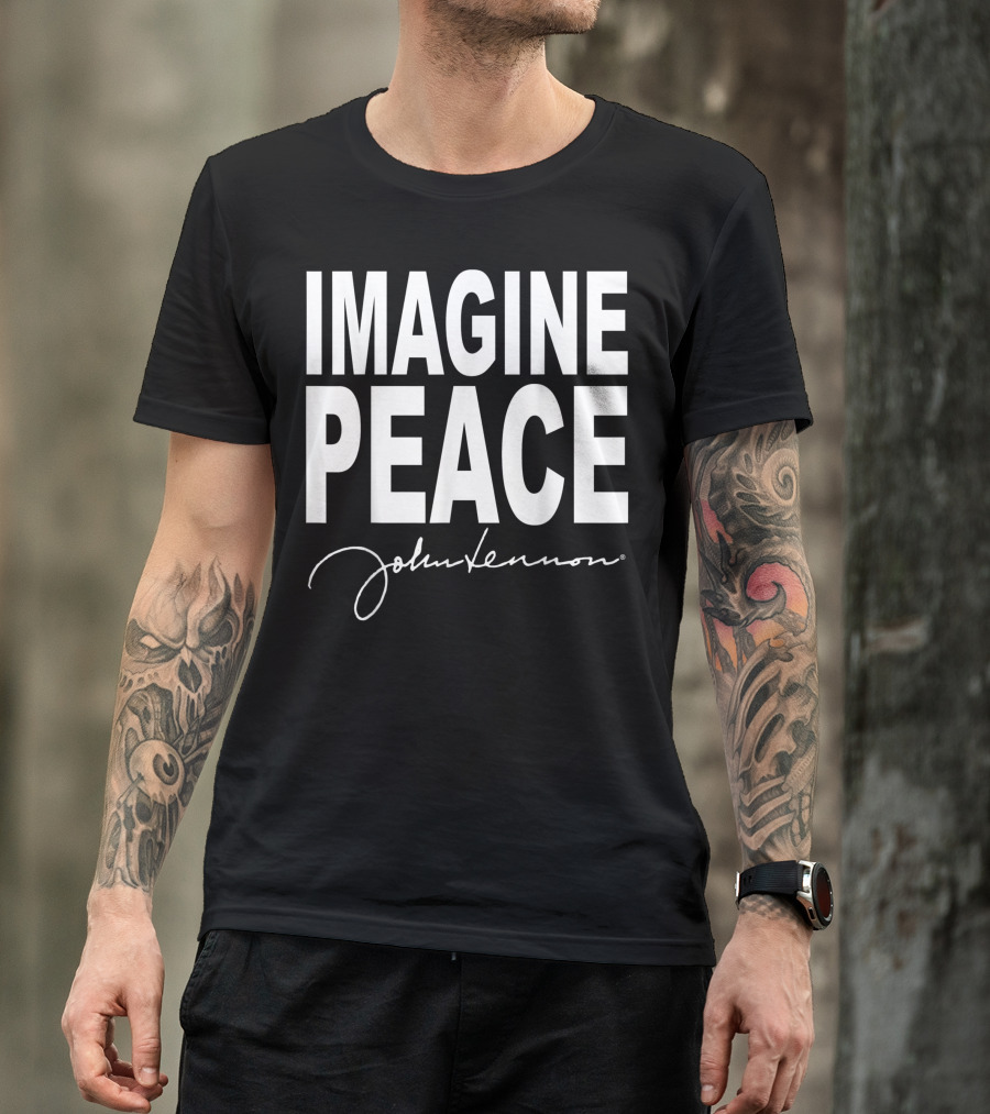 IMAGINE PEACE John Lennon Signature T-Shirt