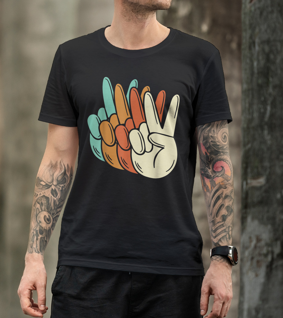Kindness Equality Inclusion Peace Multicolored Peace Hand Symbols T-Shirt