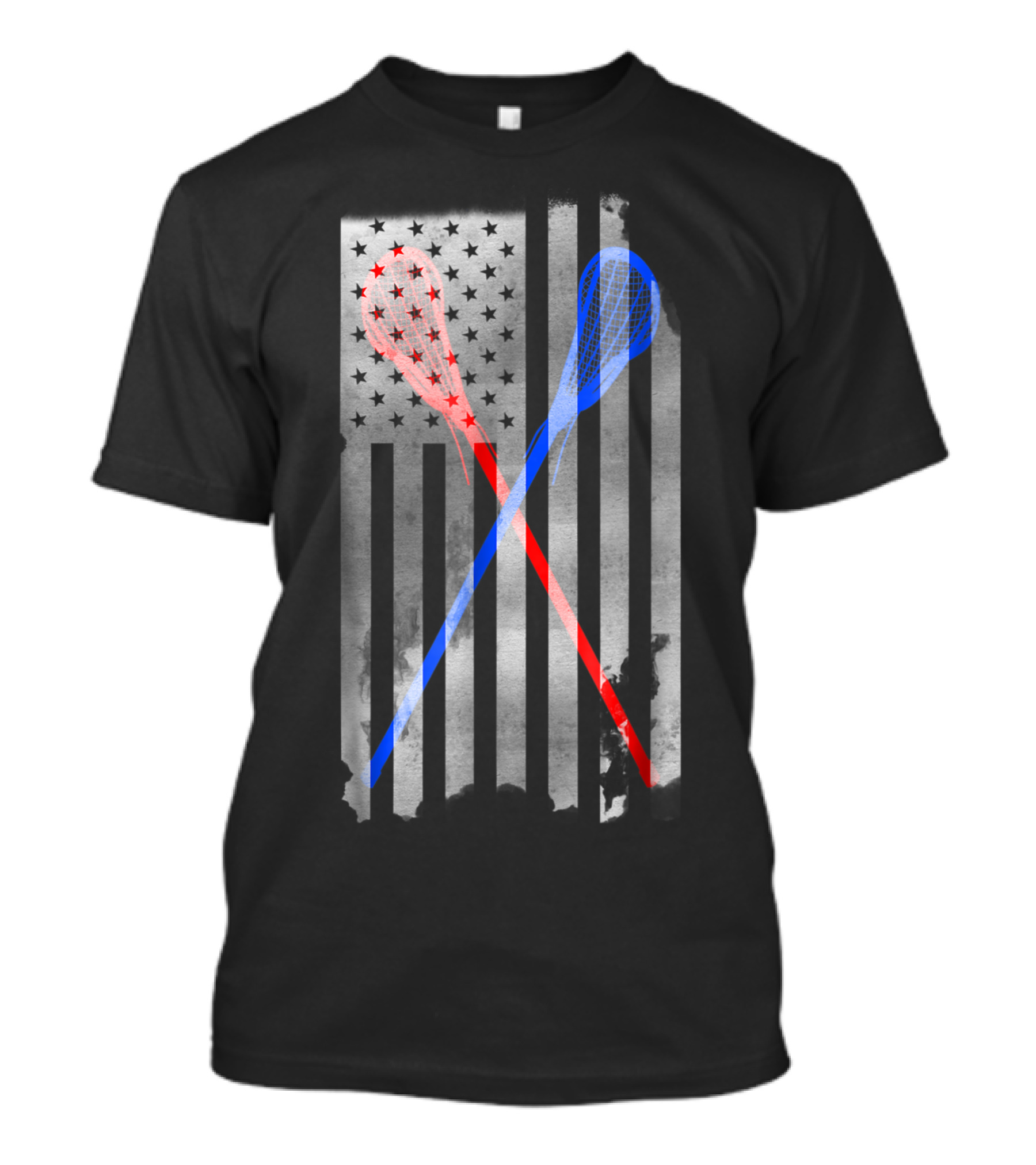 Lacrosse America Flag Crossed Sticks T-Shirt