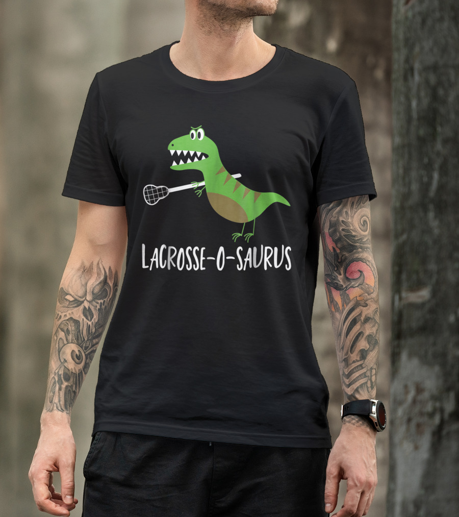 Lacrosse-O-Saurus Dino Lover Lax Player Sport T-Shirt
