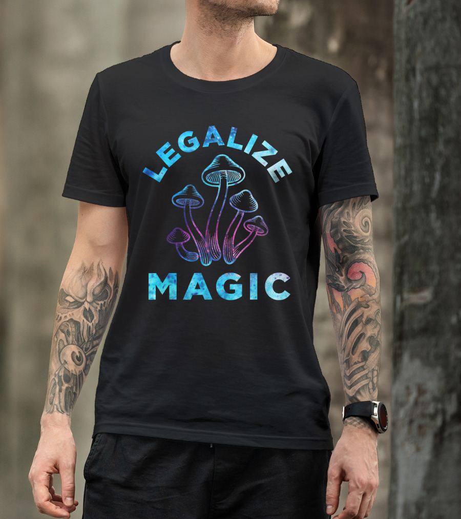 Legalize Magic Hippie Tie Dye Shrooms Sky Blue T-Shirt
