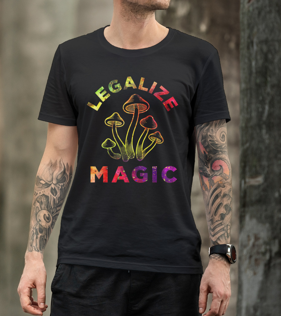 Legalize Magic Hippie Tie Dye Shrooms Trippy Mens Womens T-Shirt