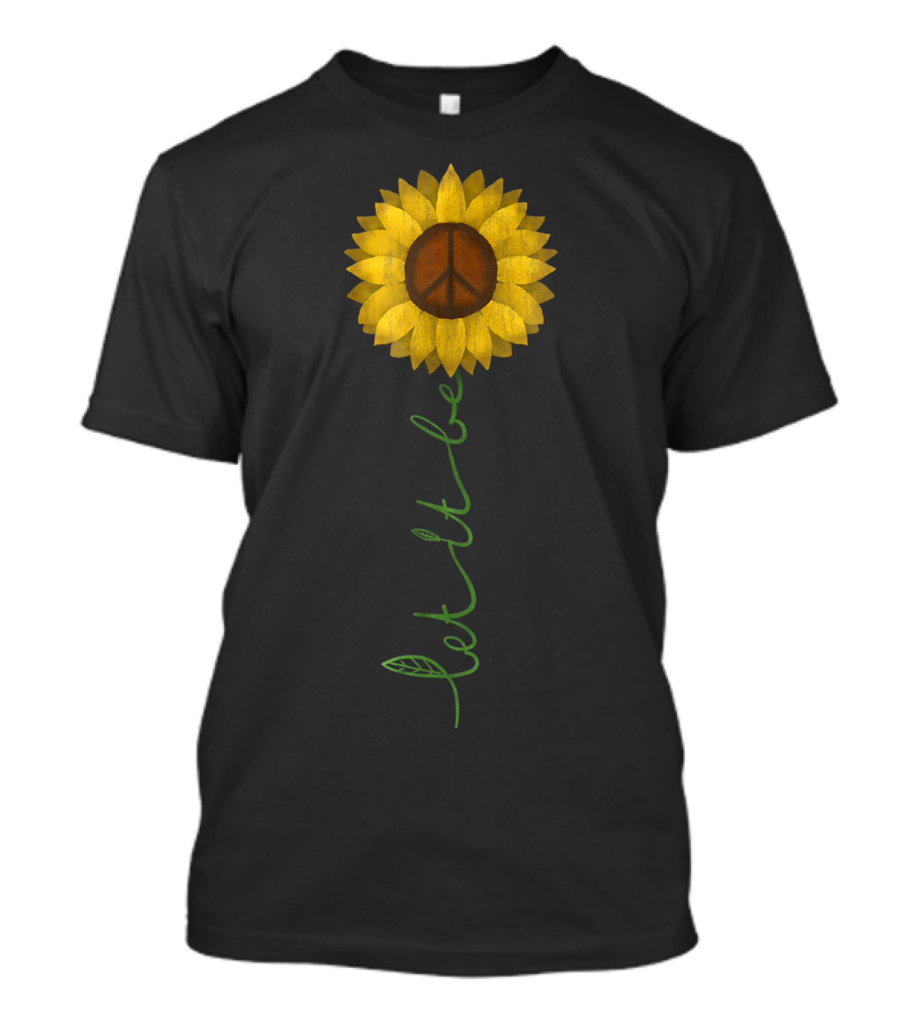 Let It Be Peace Sign Sunflower Hippie Gypsy Soul T-Shirt