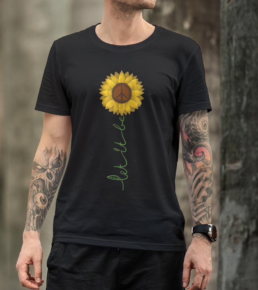 Let It Be Peace Sign Sunflower Hippie Gypsy Soul T-Shirt