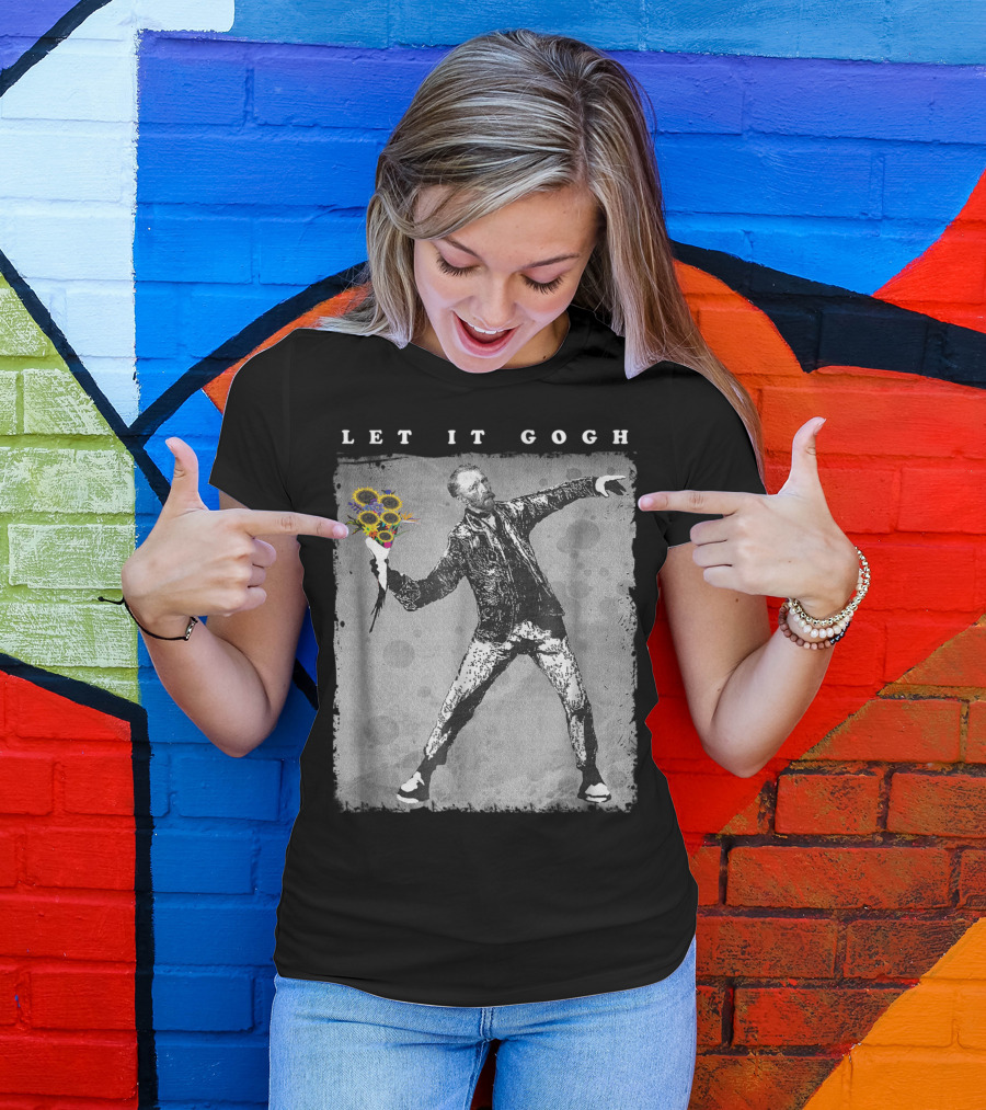 Let It Gogh Van Gogh Throwing Sunflowers T-Shirt