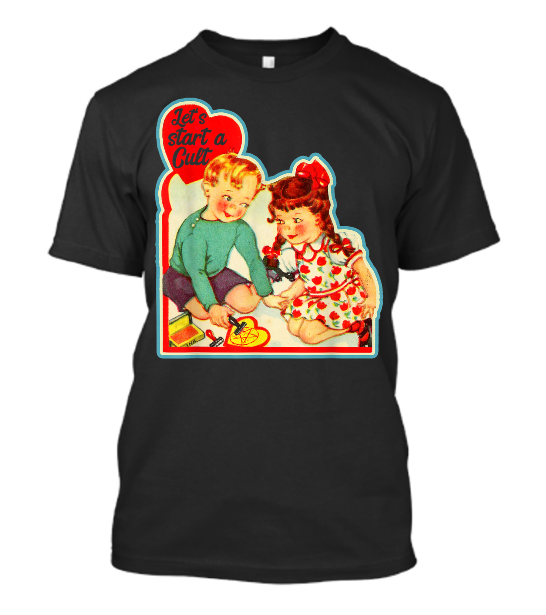 Let's Start A Cult Retro Vintage Hipster Ironic Pun T-Shirt