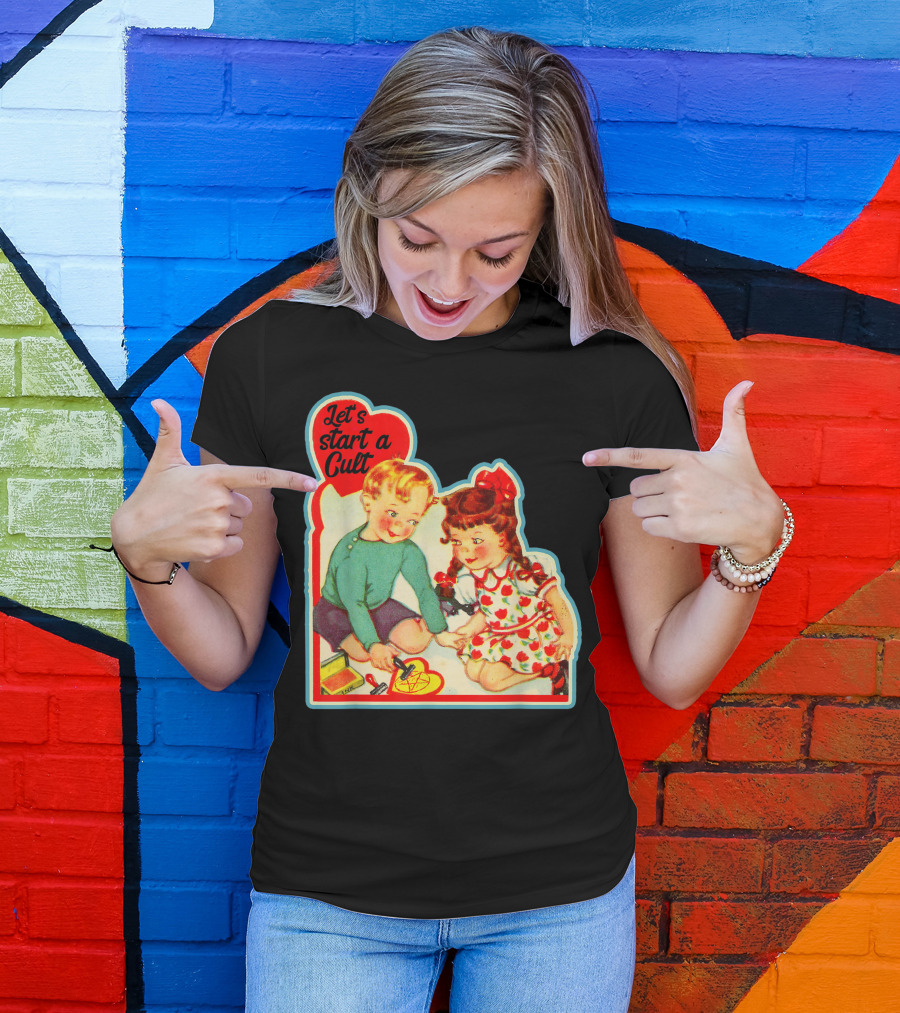 Let's Start A Cult Retro Vintage Hipster Ironic Pun T-Shirt