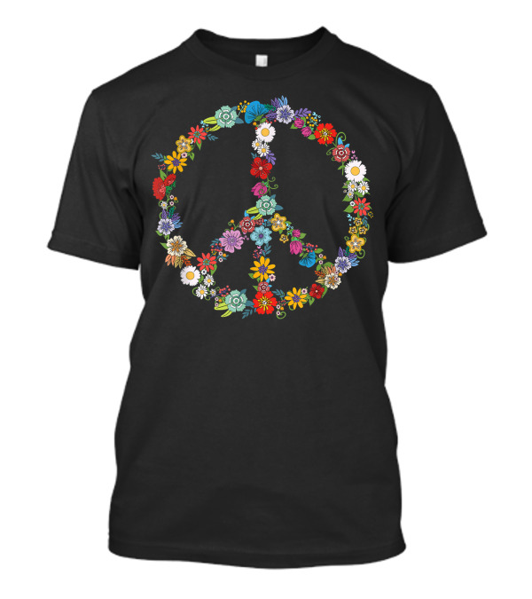 Flower Peace Symbol Love And Peace Hippie Lover Beautiful T-Shirt