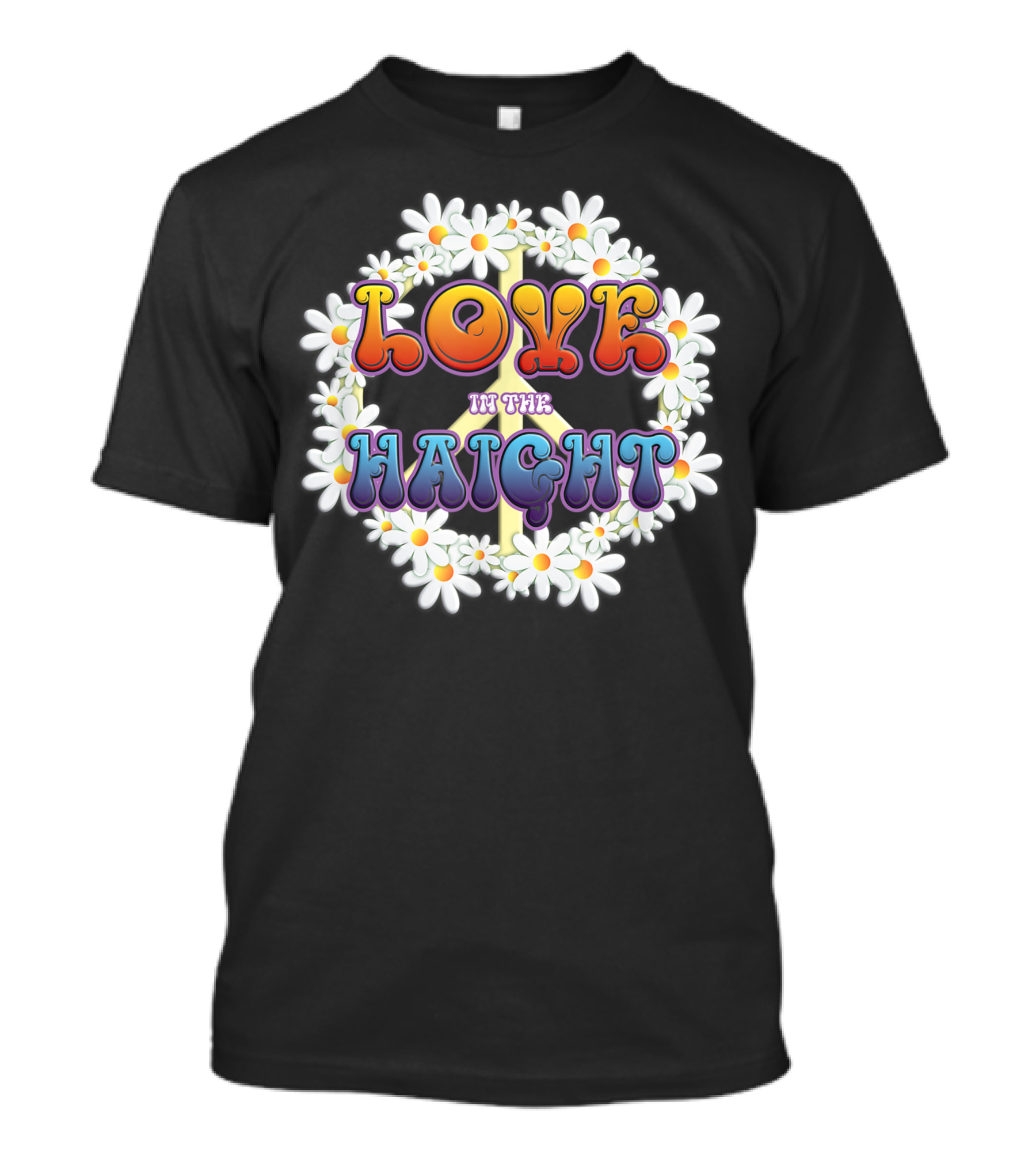 LOVE IN THE HAIGHT PEACE SIGN DAISY PEACE T-Shirt