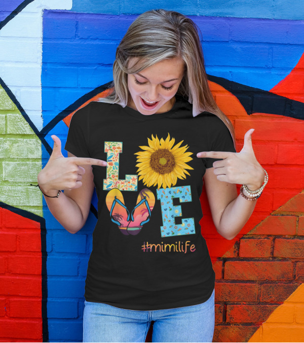 Love Sunflower Flip Flops #MimiLife Summer Hippie T-Shirt