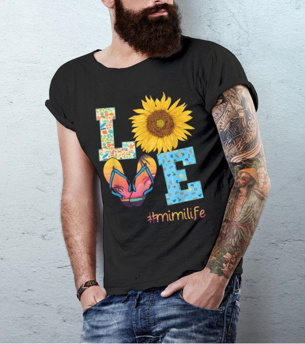 Love Sunflower Flip Flops #MimiLife Summer Hippie T-Shirt